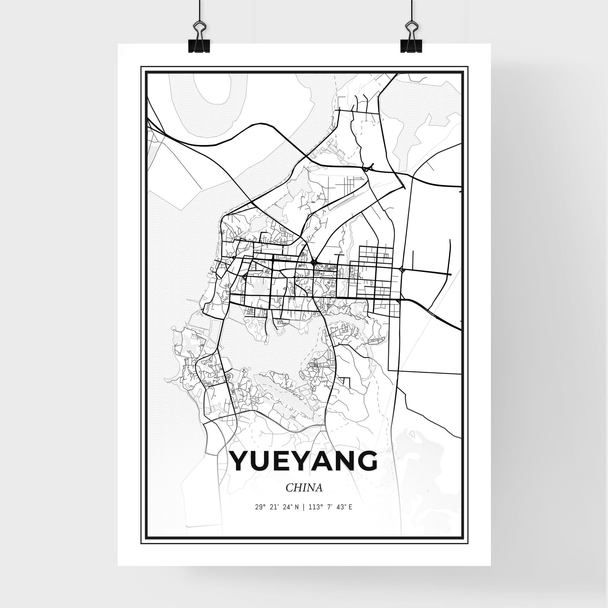 Yueyang China - Premium City Map Poster