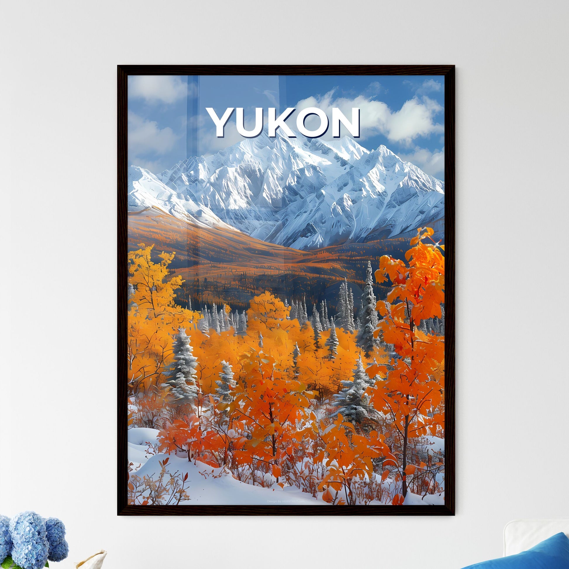 Snowy Mountain landscape painting, Yukon, Canada