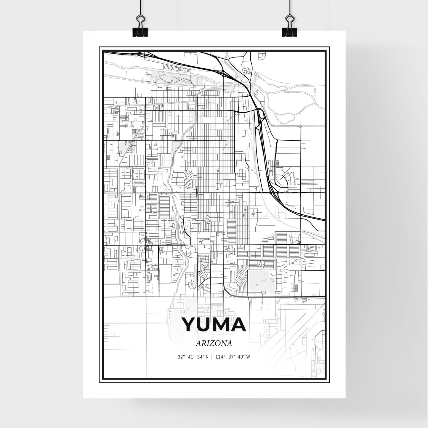 Yuma Arizona - Premium City Map Poster