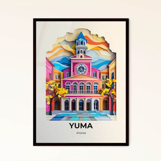 Vivid Yuma, Arizona - a colorful building with a clock tower on top