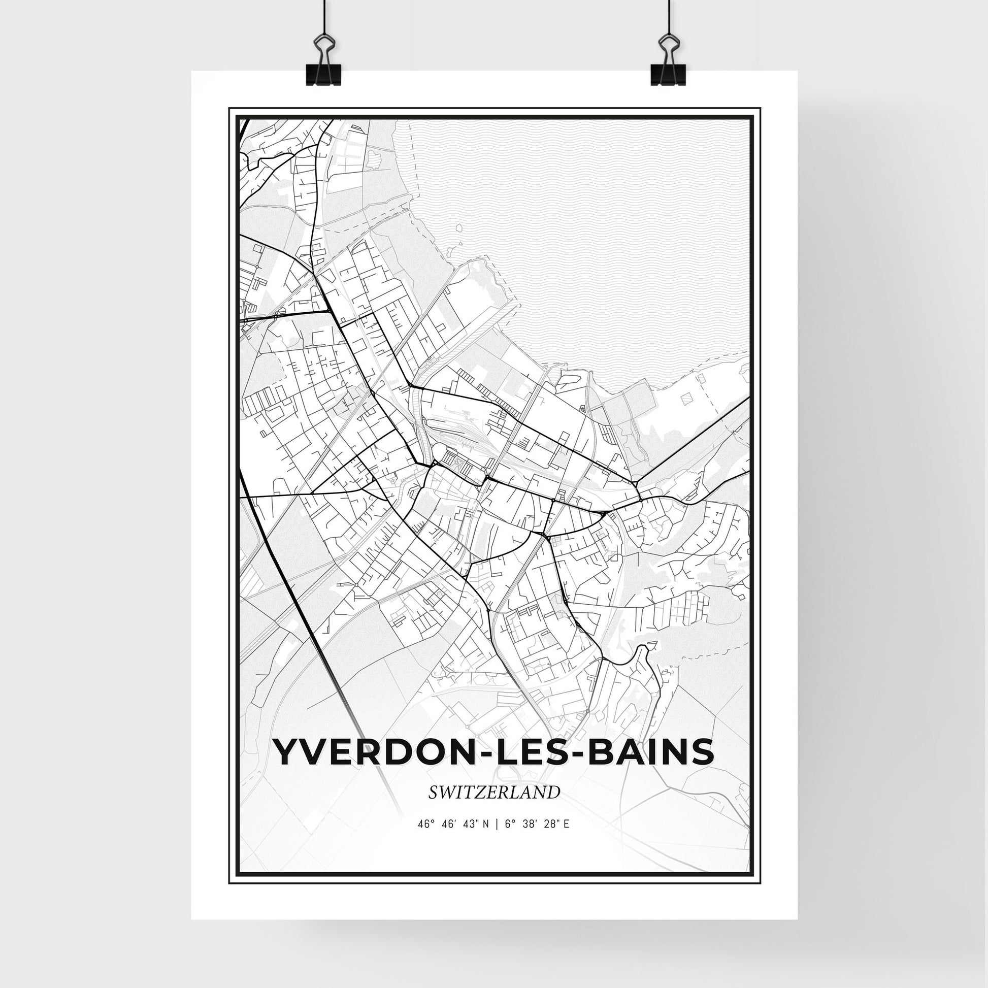 Yverdon-les-Bains Switzerland - Premium City Map Poster