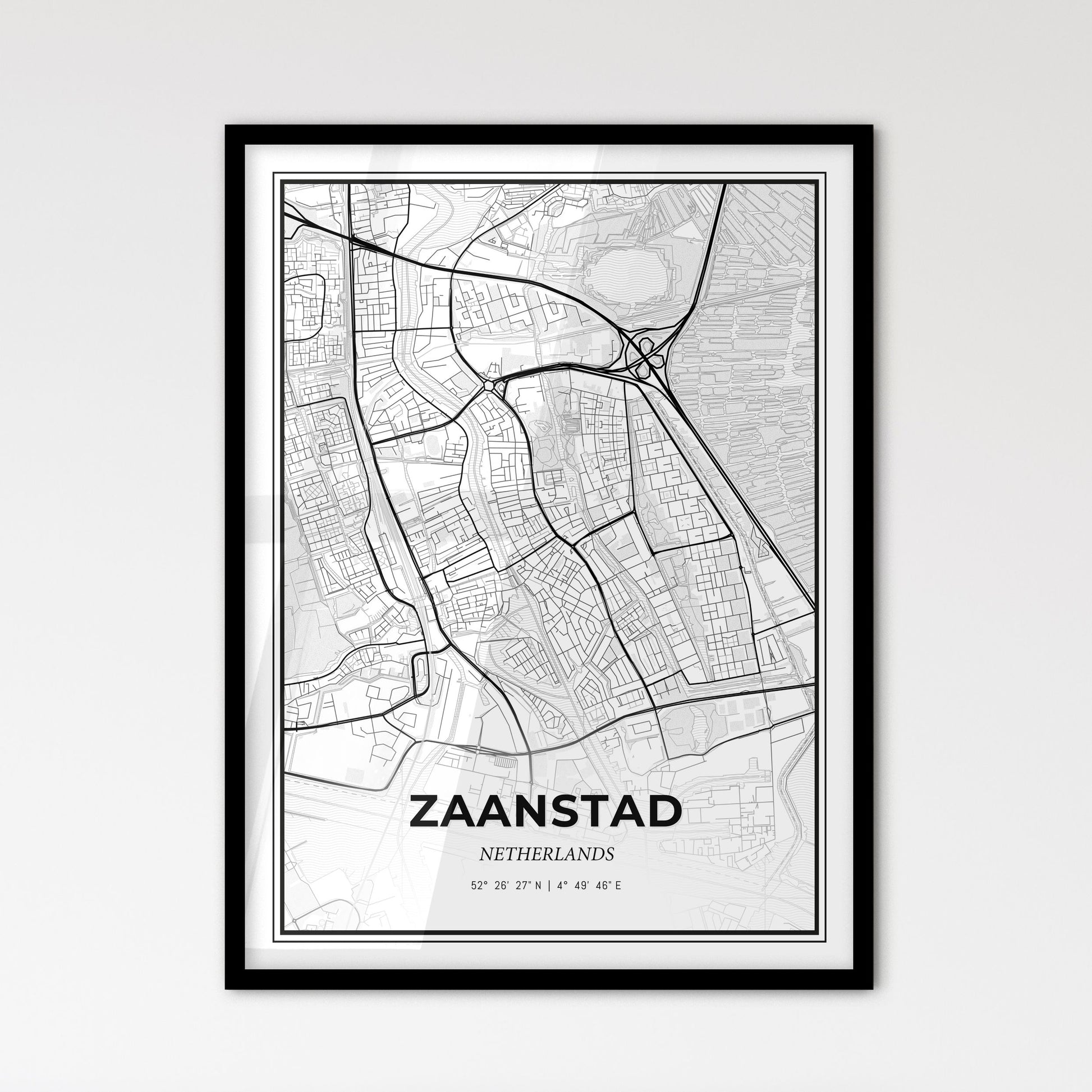  Zaanstad Netherlands - Scandinavian Style City Map for Modern Home Decor