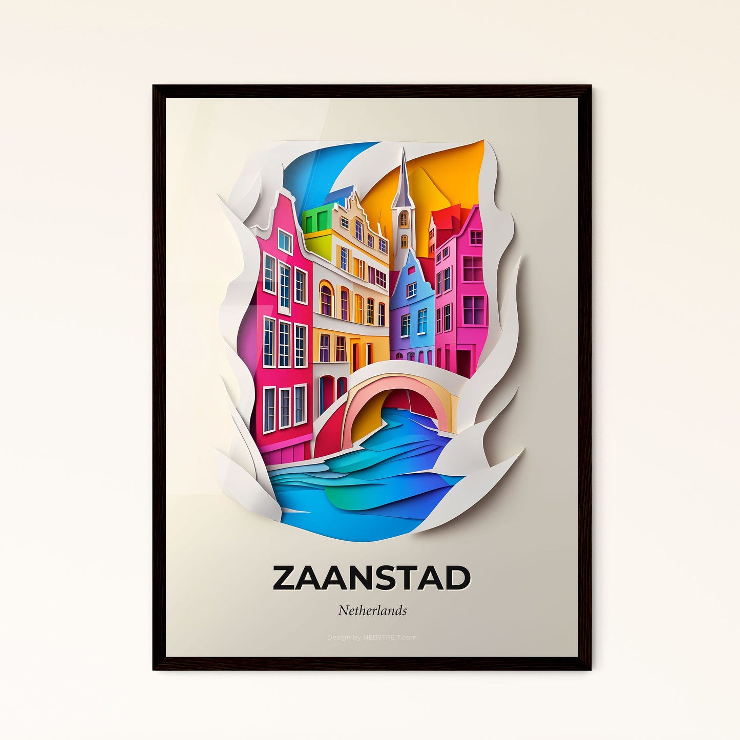 Vivid Zaanstad, Netherlands - a paper cut of a city with a bridge