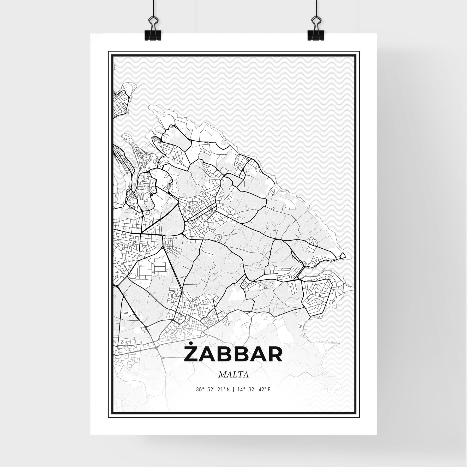  Żabbar Malta - Premium City Map Poster