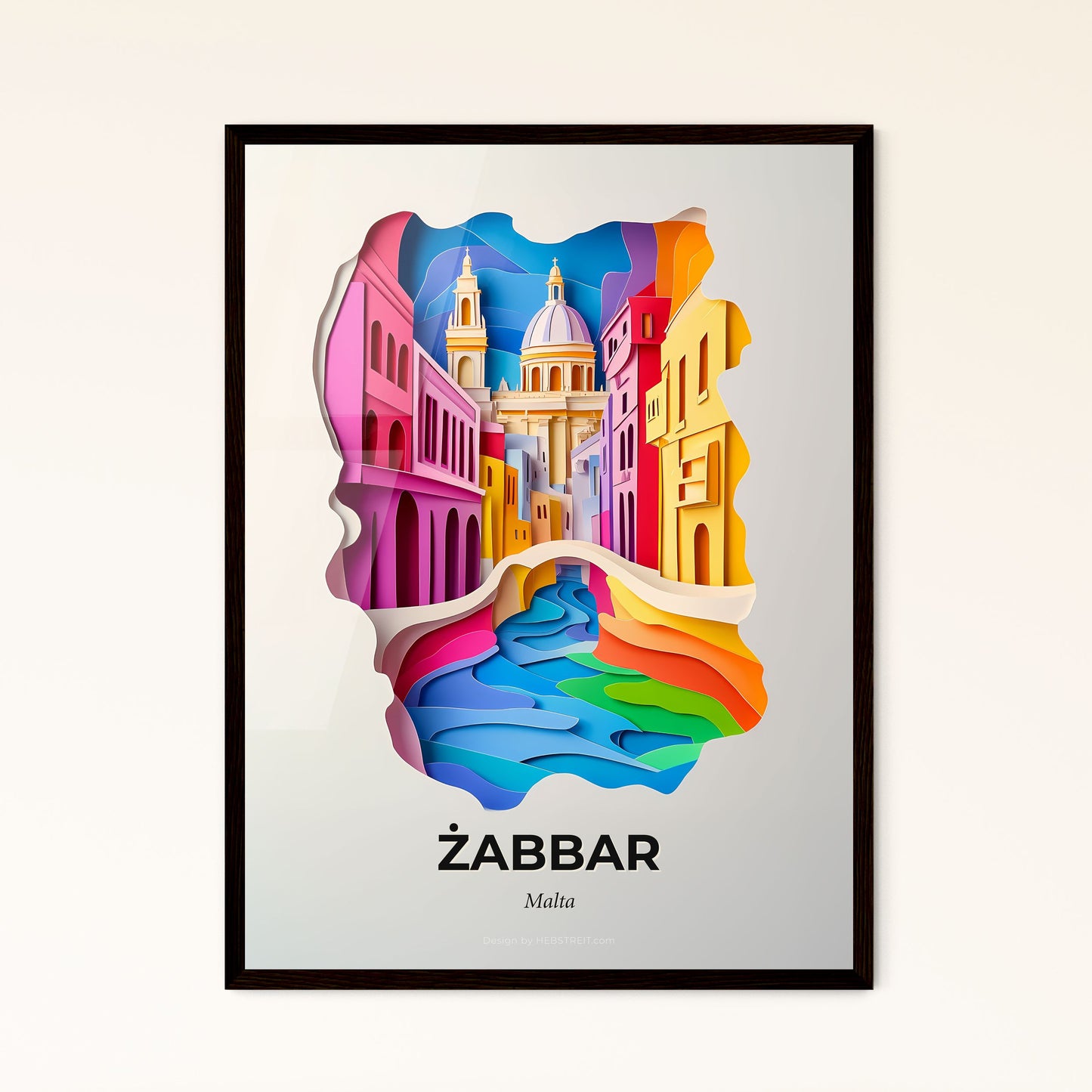 Vivid Żabbar, Malta - a colorful city with a river and a bridge