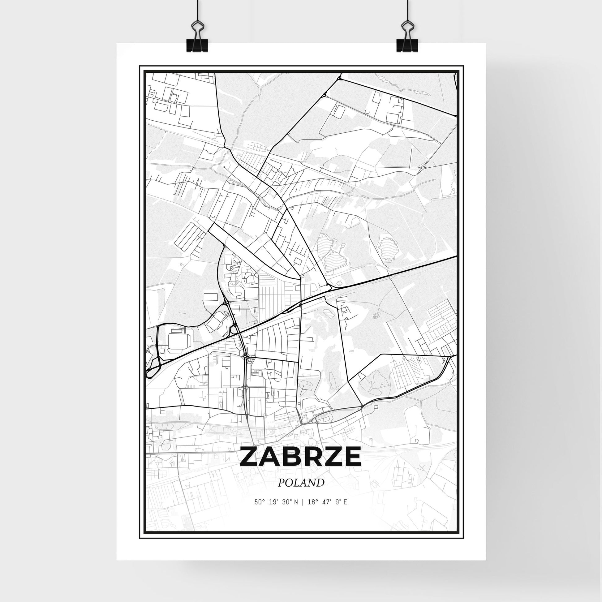 Zabrze Poland - Premium City Map Poster