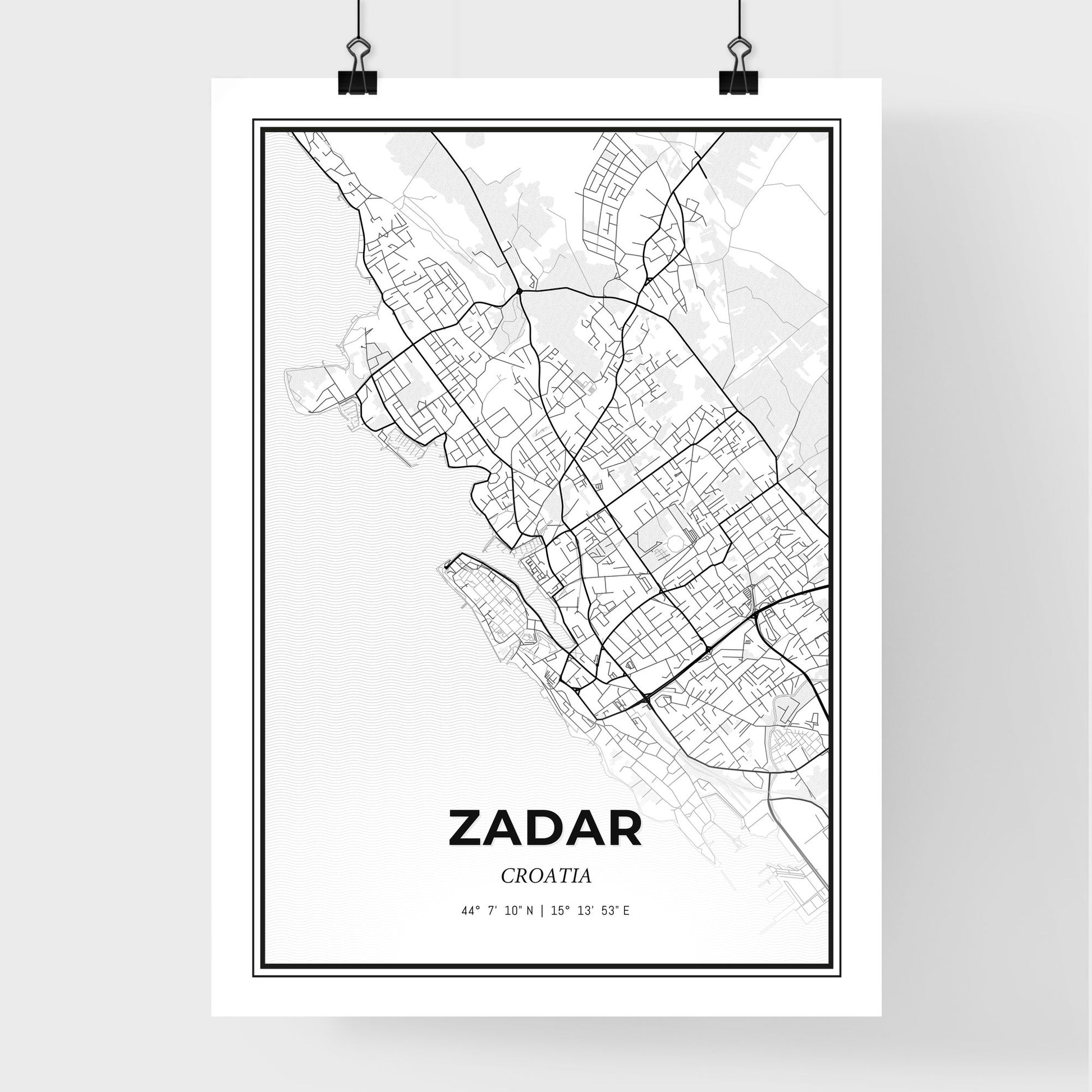 Zadar  Croatia - Premium City Map Poster