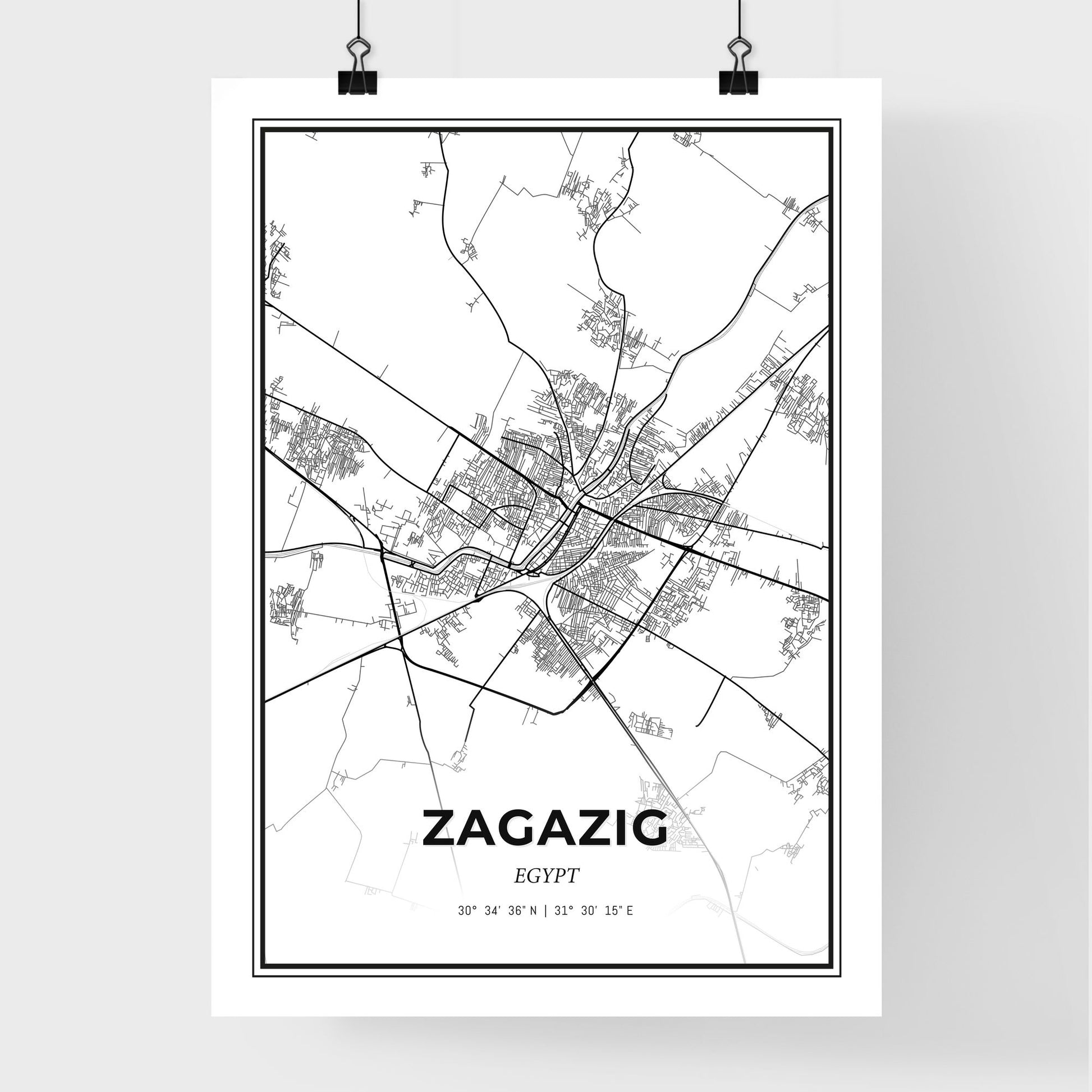 Zagazig Egypt - Premium City Map Poster