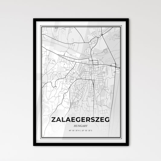 Zalaegerszeg Hungary - Scandinavian Style City Map for Modern Home Decor