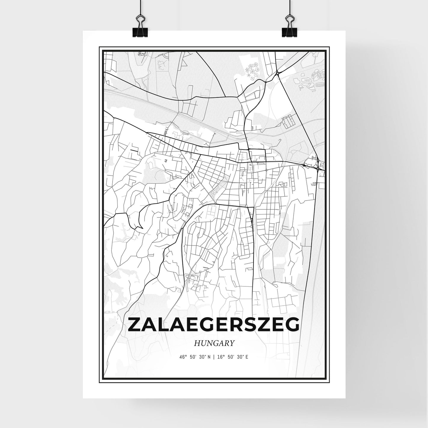 Zalaegerszeg Hungary - Premium City Map Poster