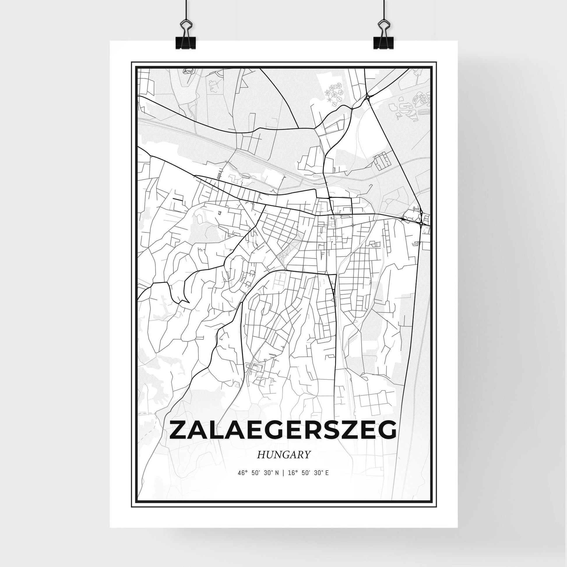 Zalaegerszeg Hungary - Premium City Map Poster