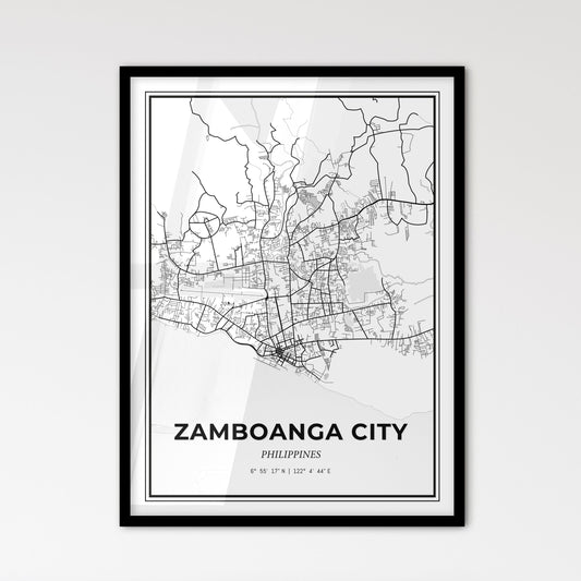 Zamboanga City Philippines - Scandinavian Style City Map for Modern Home Decor