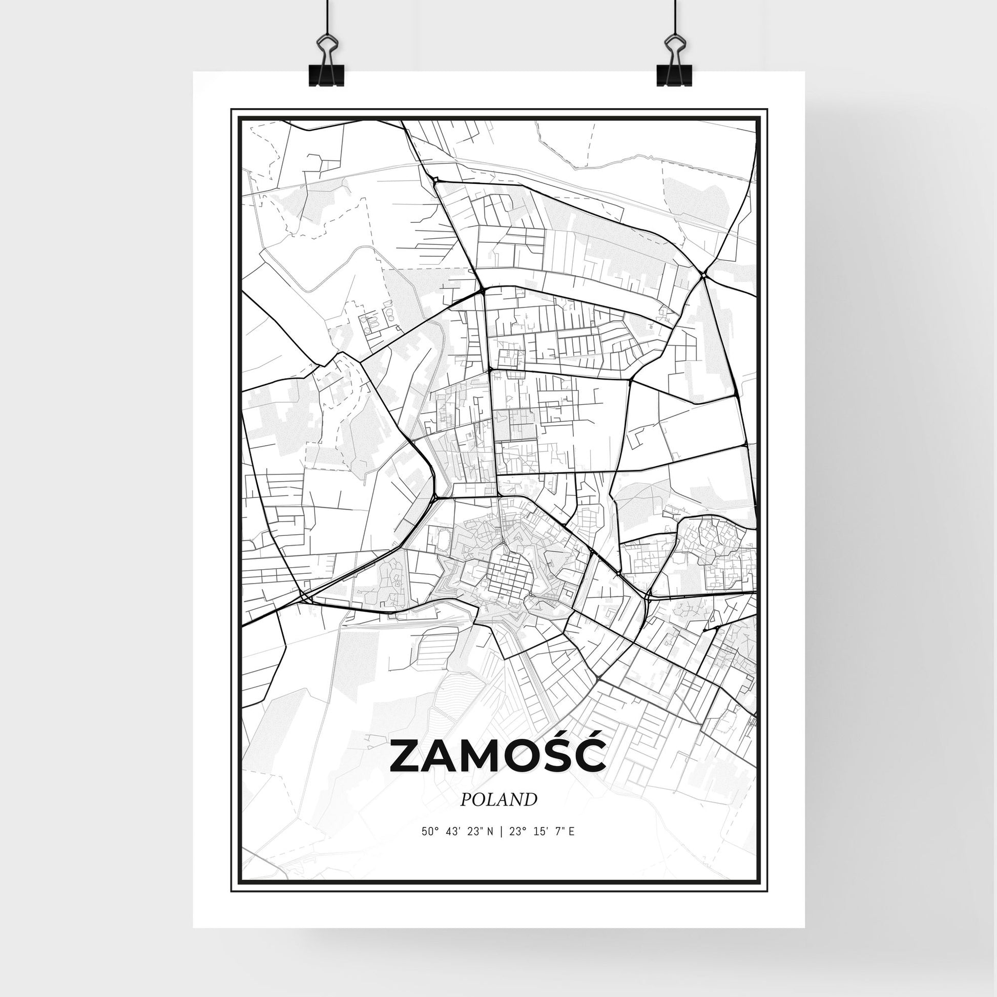 Zamość Poland - Premium City Map Poster