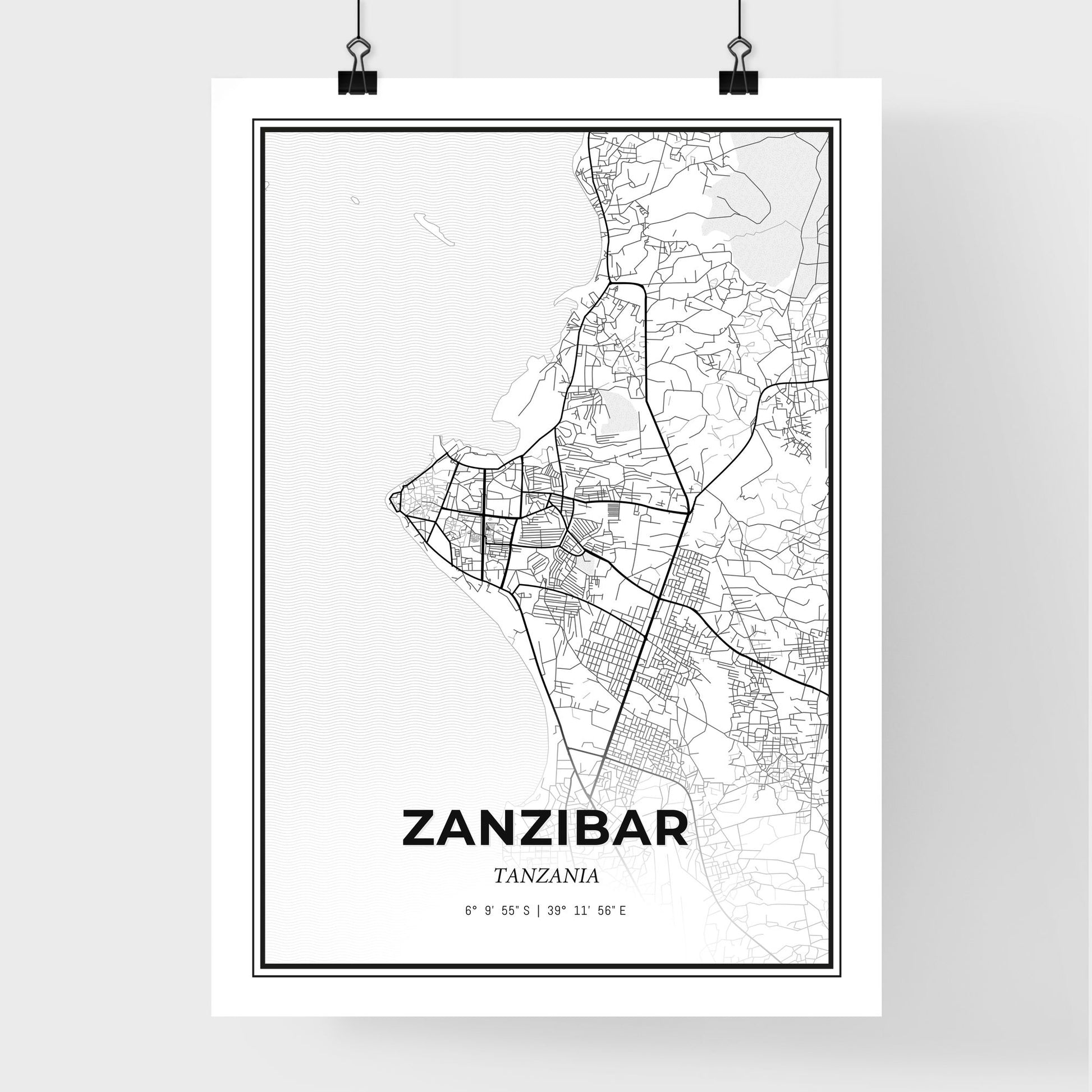 Zanzibar Tanzania - Premium City Map Poster