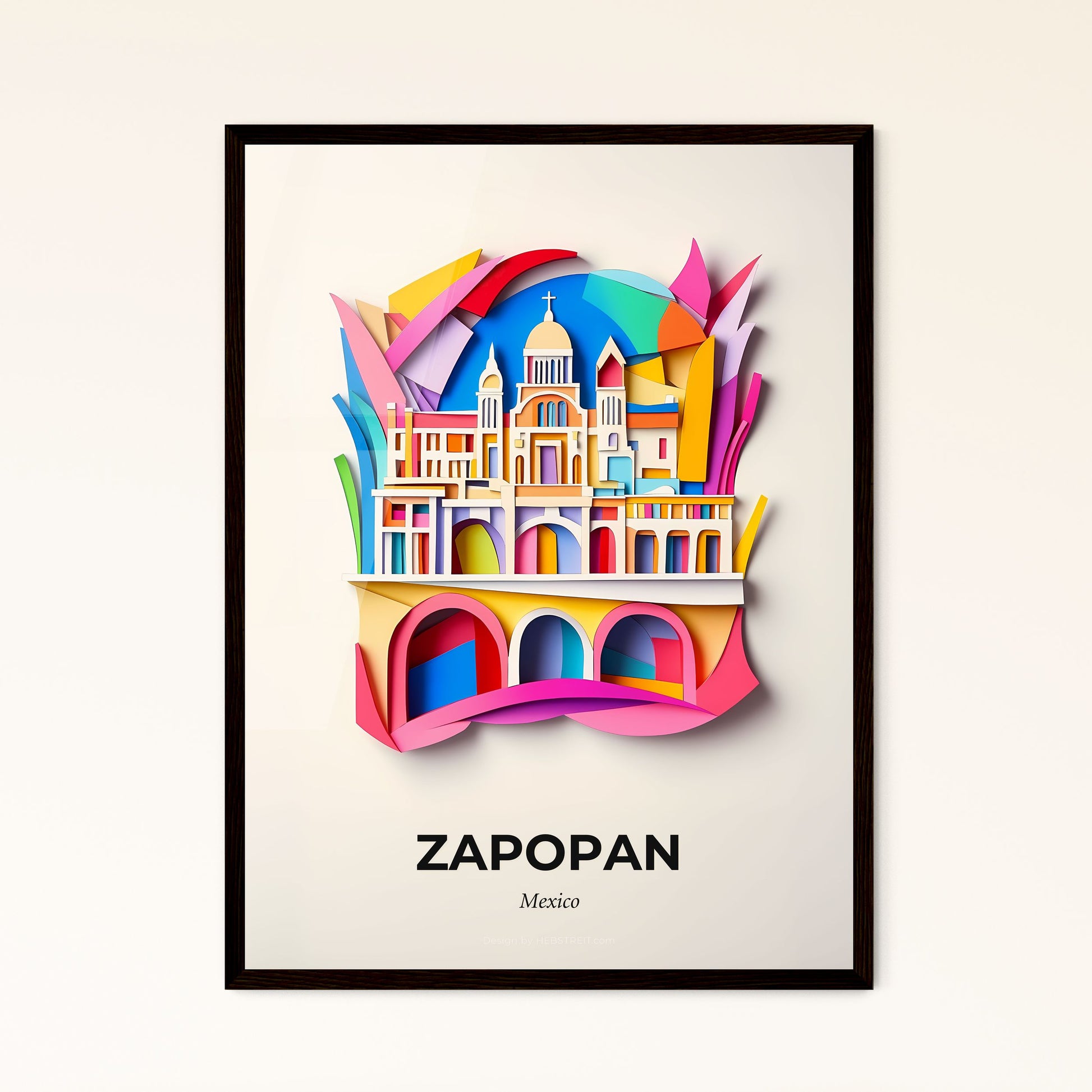 Vivid Zapopan, Mexico - a paper cut of a city with a bridge