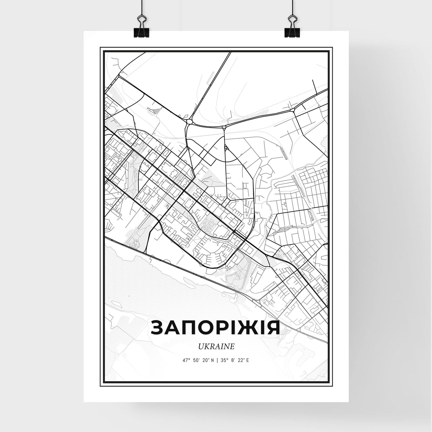 Zaporizhia Ukraine - Premium City Map Poster