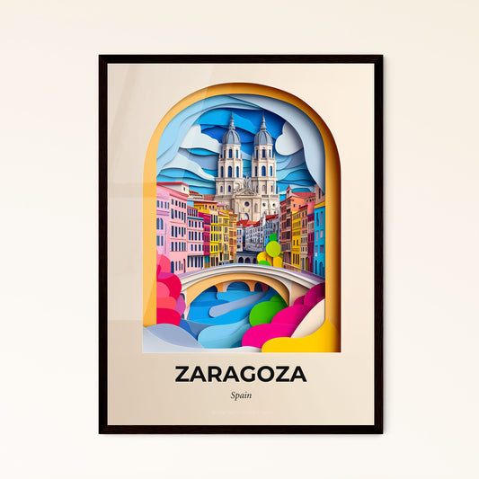 Vivid Zaragoza, Spain - a paper cut of a city with a bridge