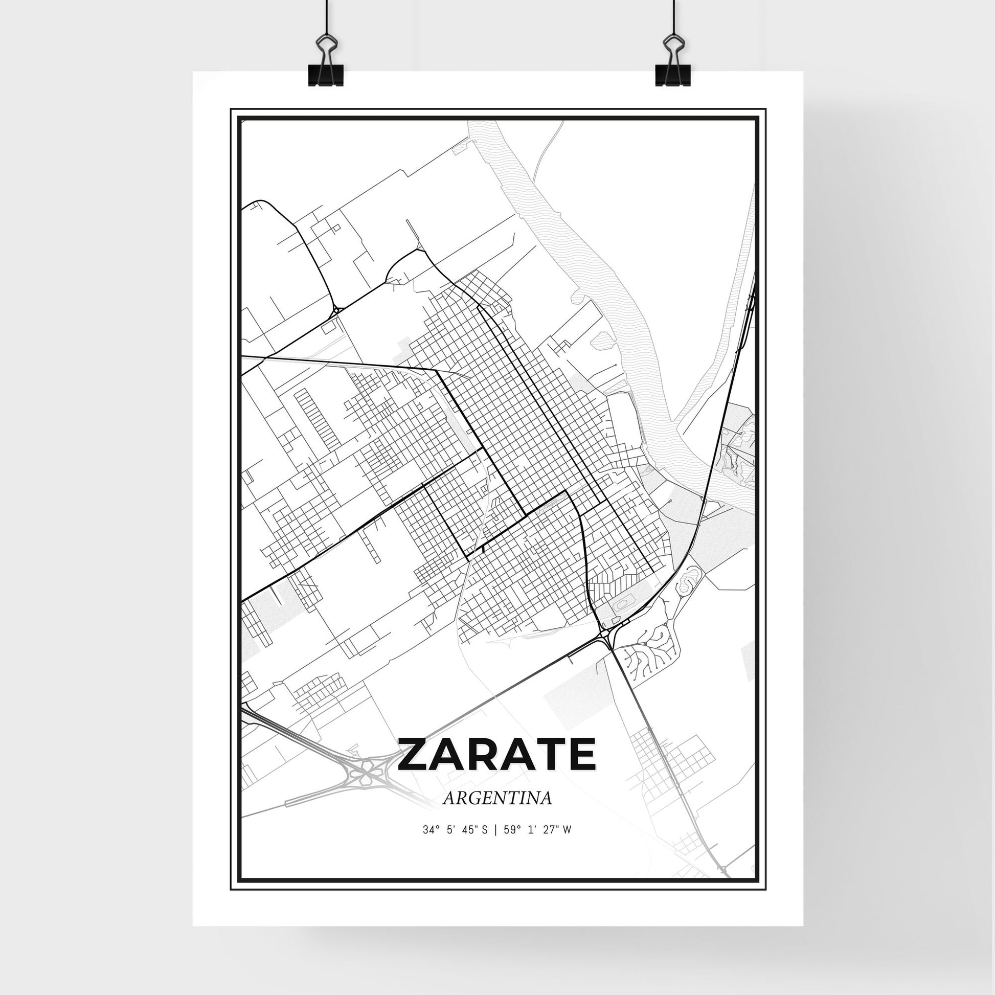 Zarate Argentina - Premium City Map Poster