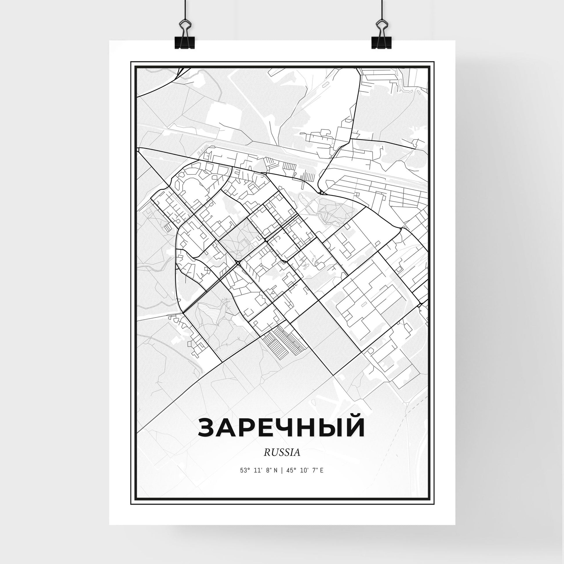 Zarechny Russia - Premium City Map Poster