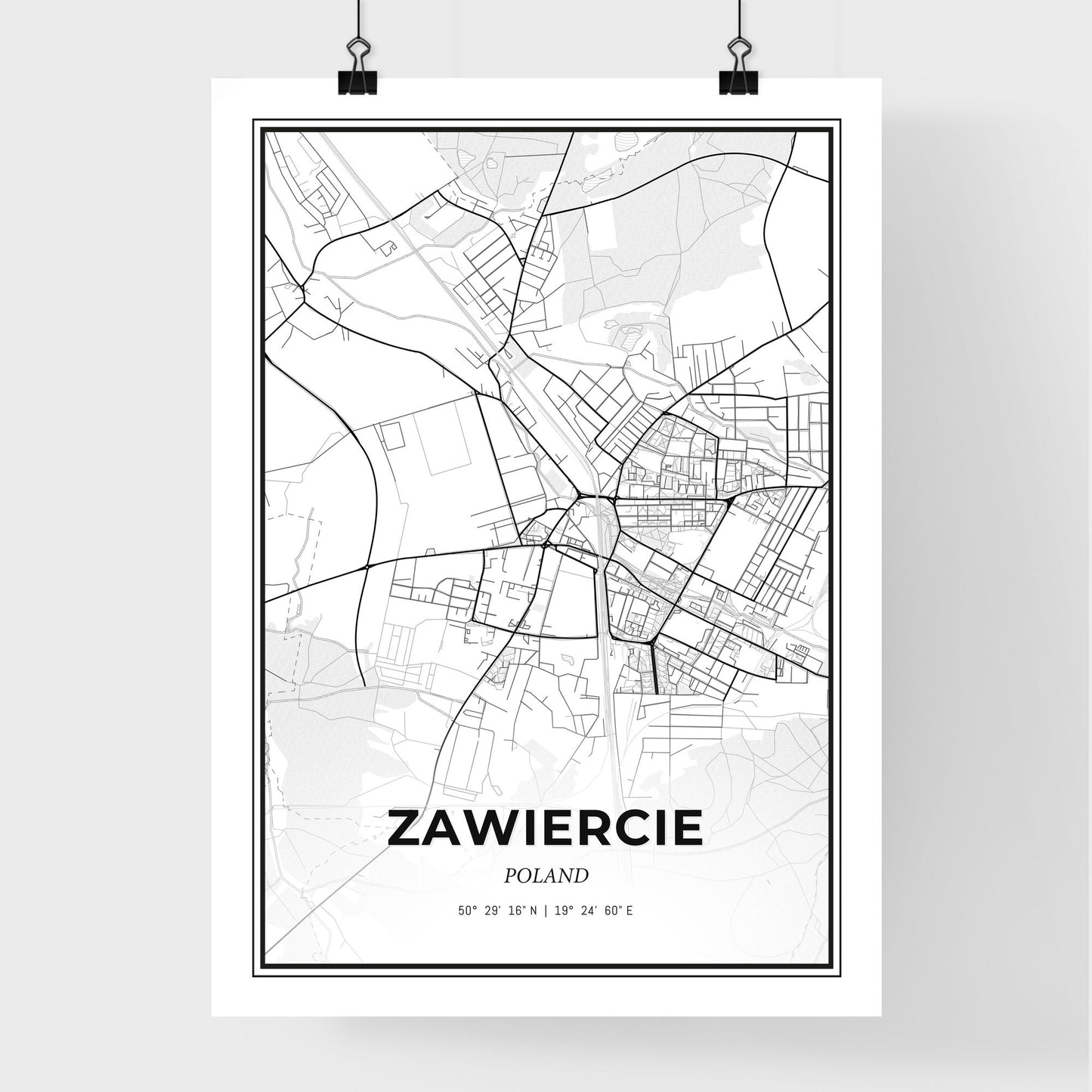 Zawiercie Poland - Premium City Map Poster