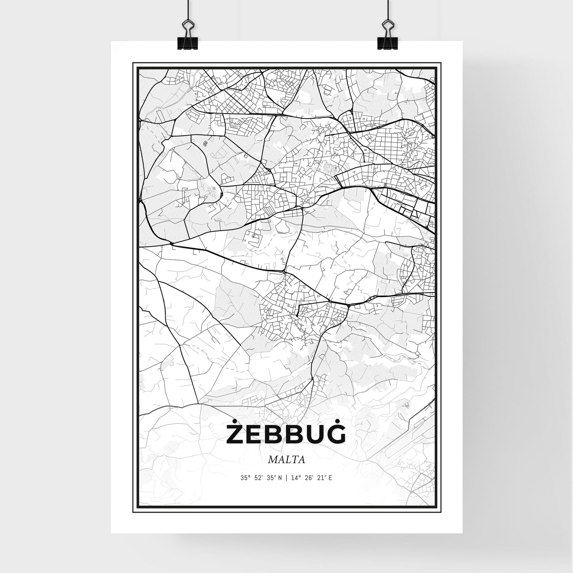  Żebbuġ Malta - Premium City Map Poster