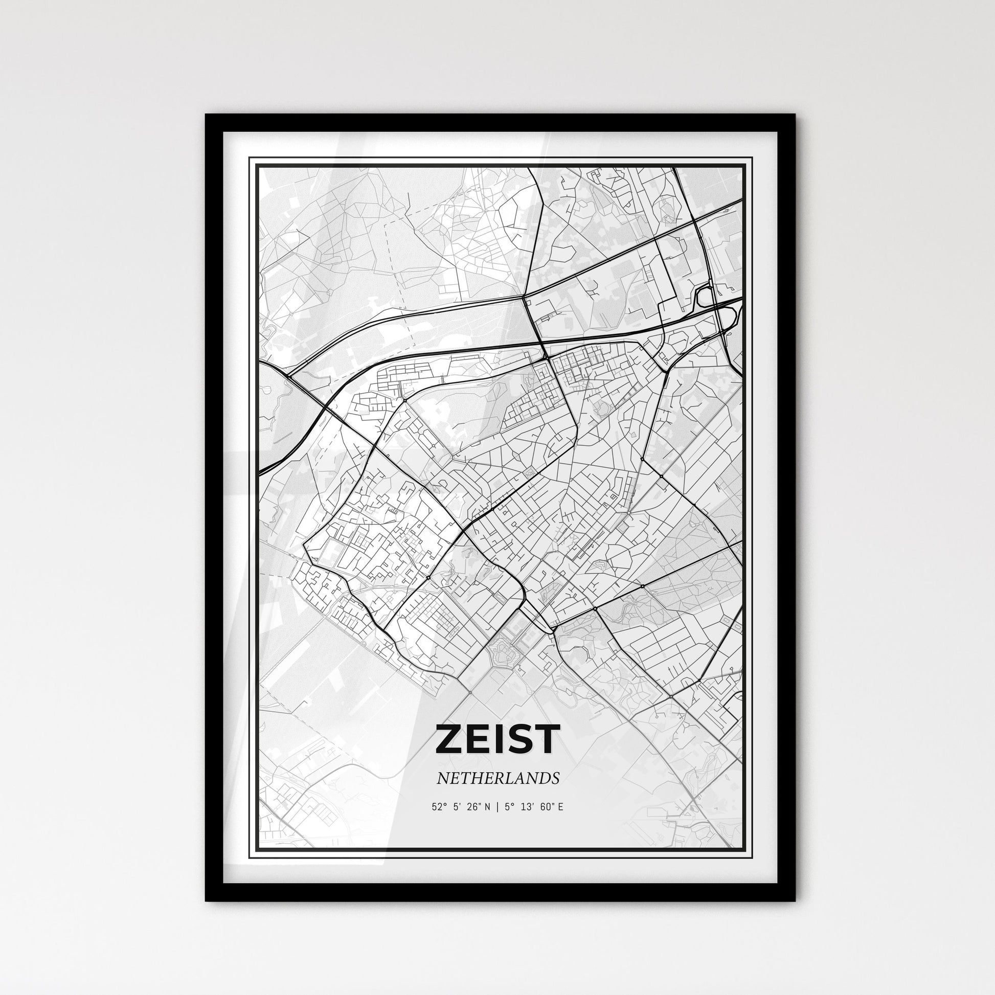  Zeist Netherlands - Scandinavian Style City Map for Modern Home Decor