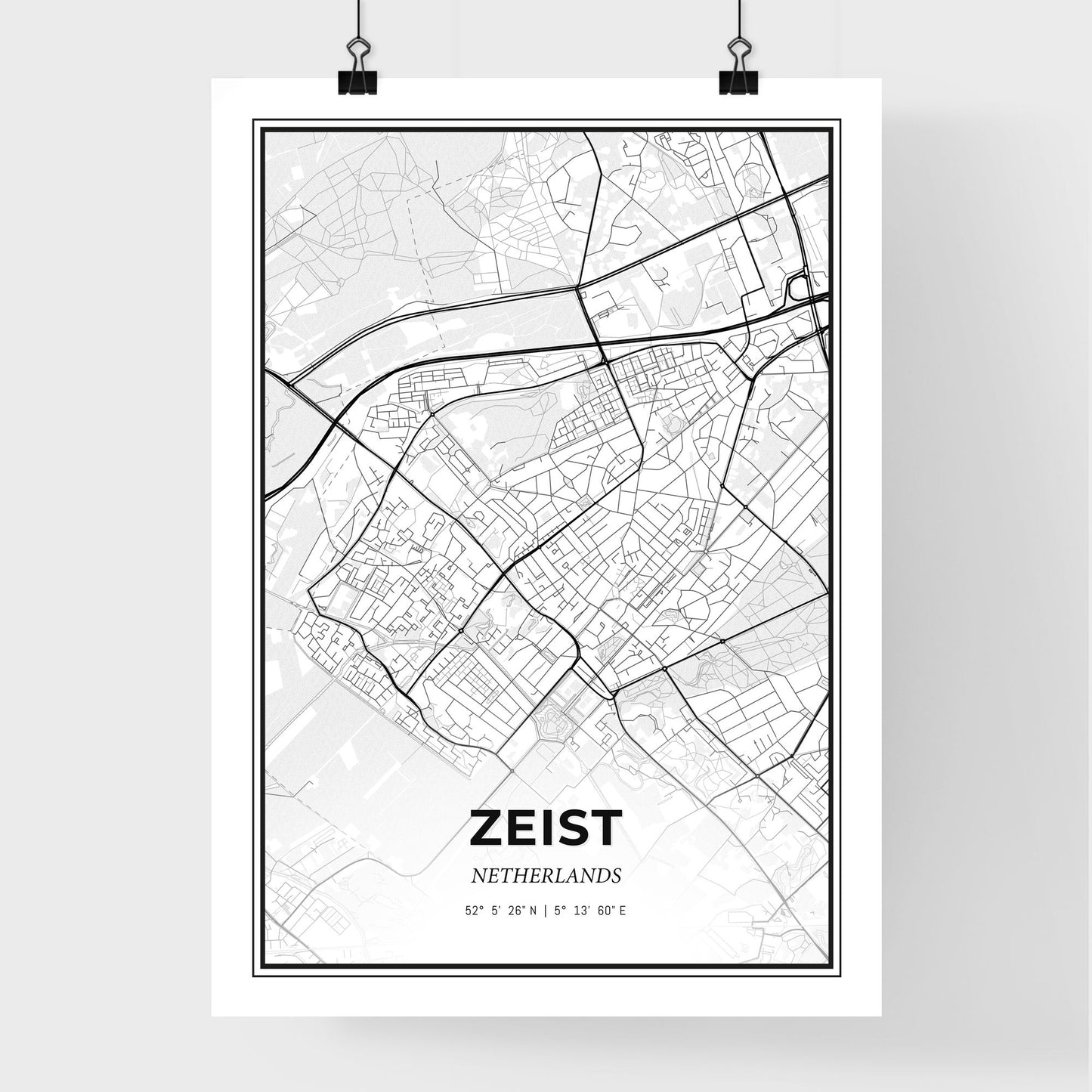  Zeist Netherlands - Premium City Map Poster