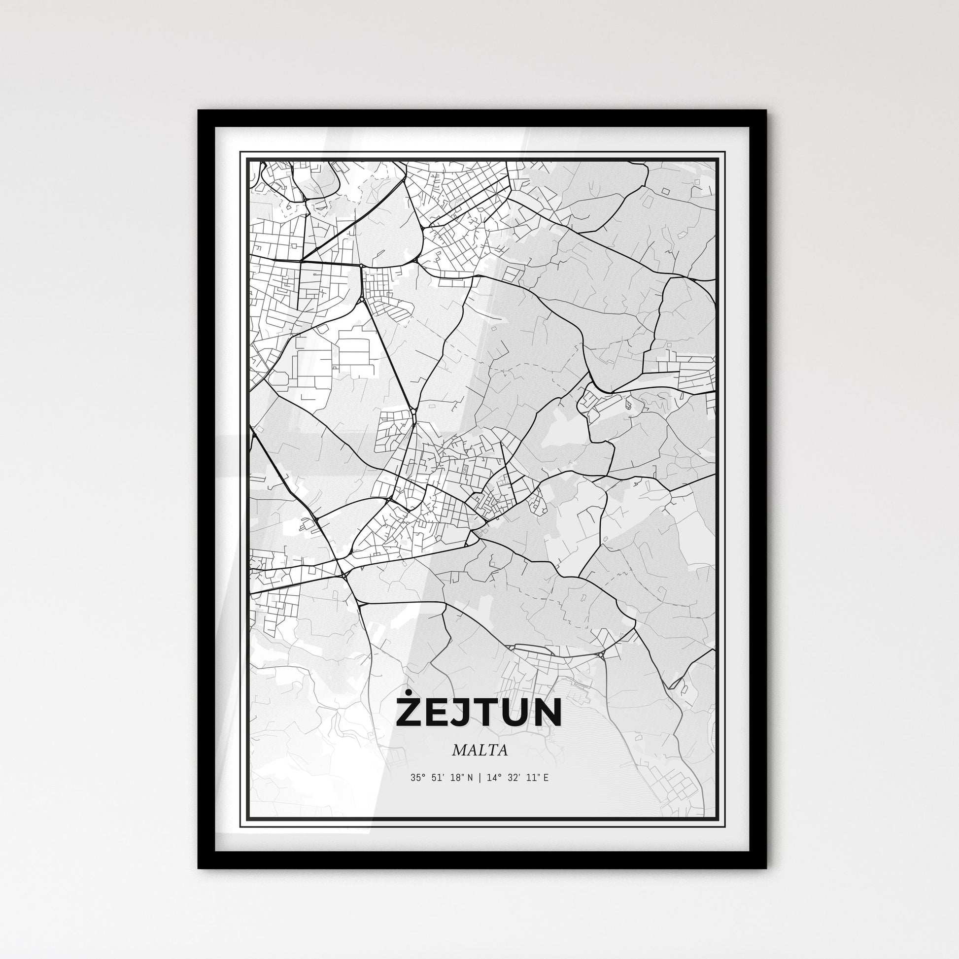  Żejtun Malta - Scandinavian Style City Map for Modern Home Decor