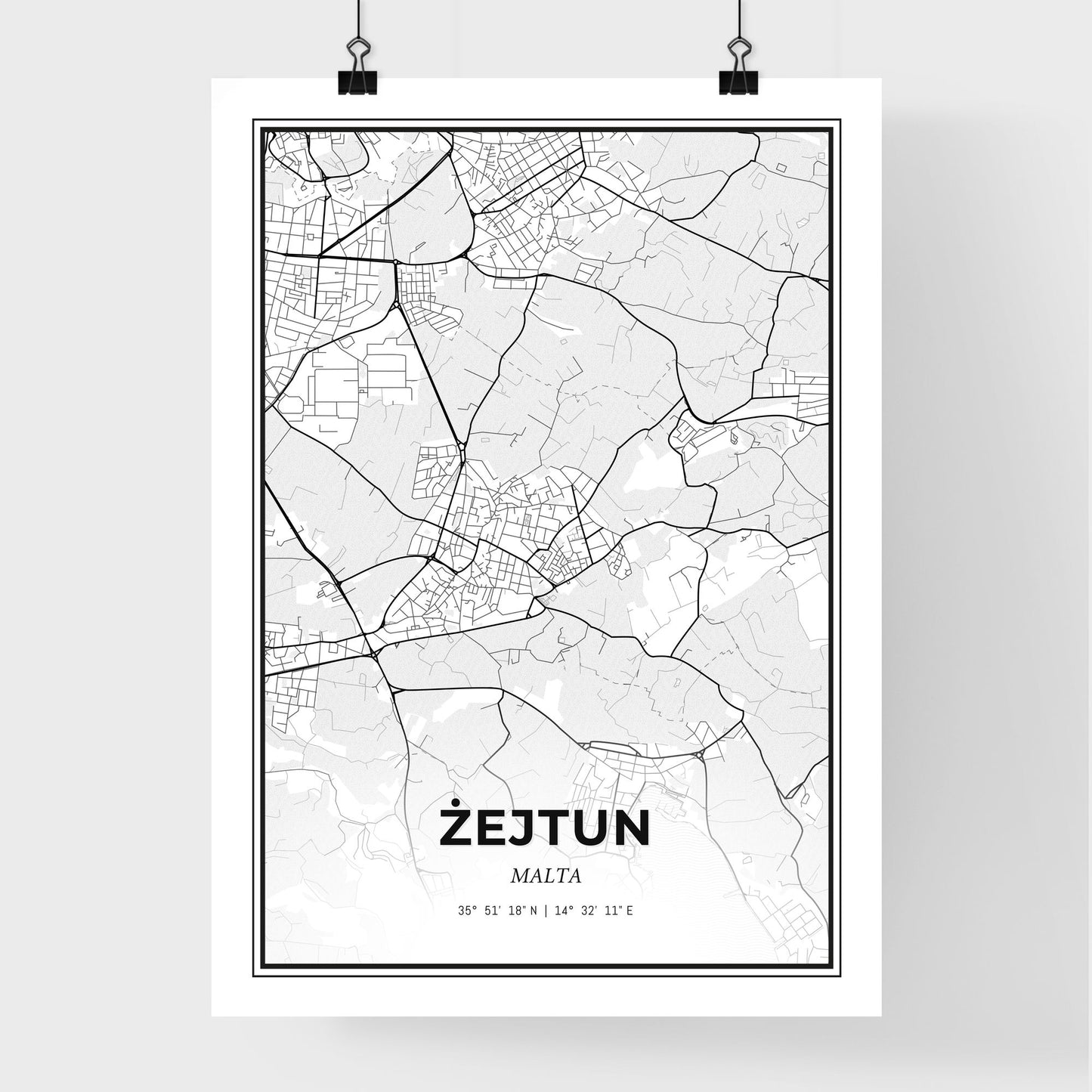  Żejtun Malta - Premium City Map Poster