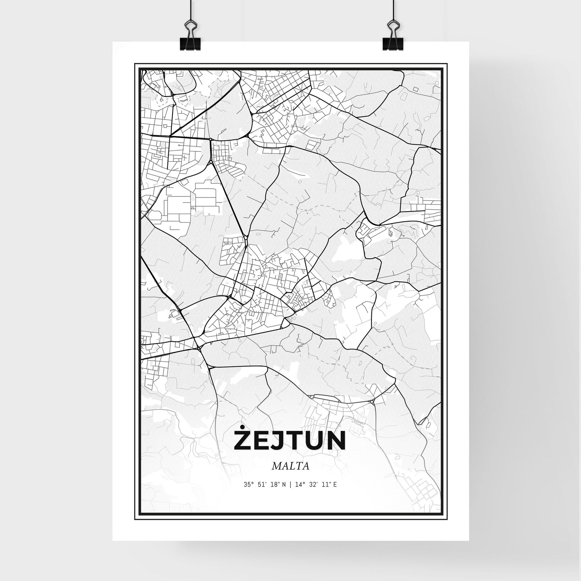  Żejtun Malta - Premium City Map Poster