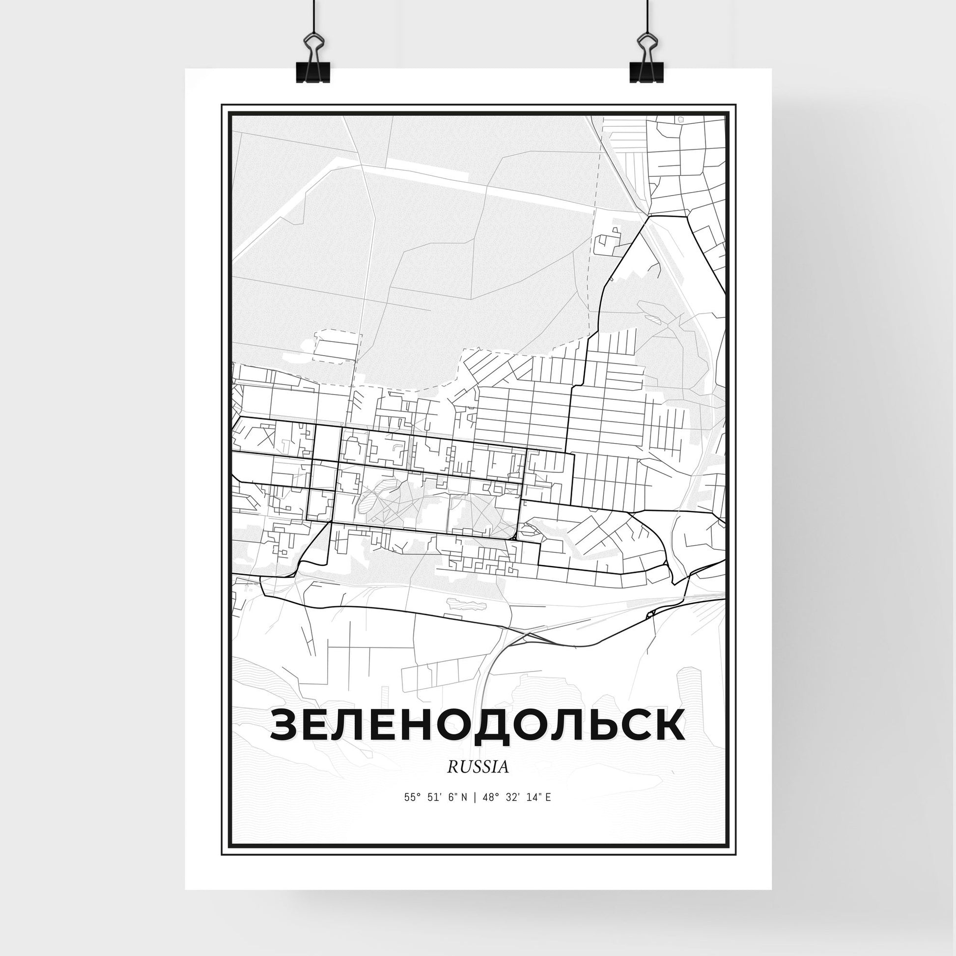 Zelenodolsk Russia - Premium City Map Poster