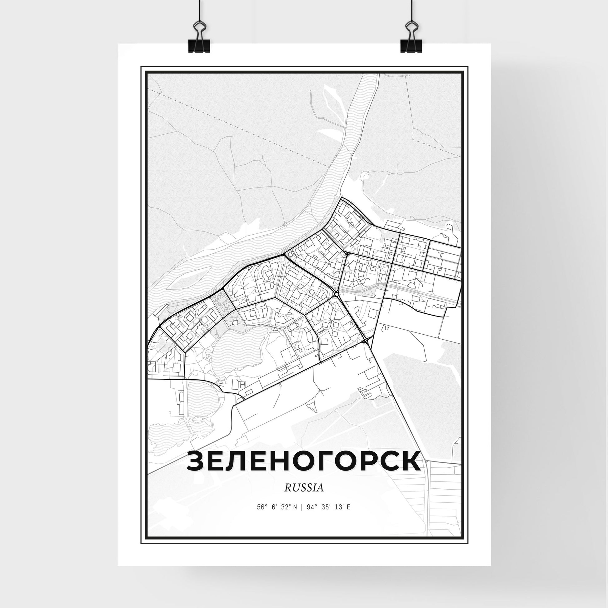 Zelenogorsk Russia - Premium City Map Poster