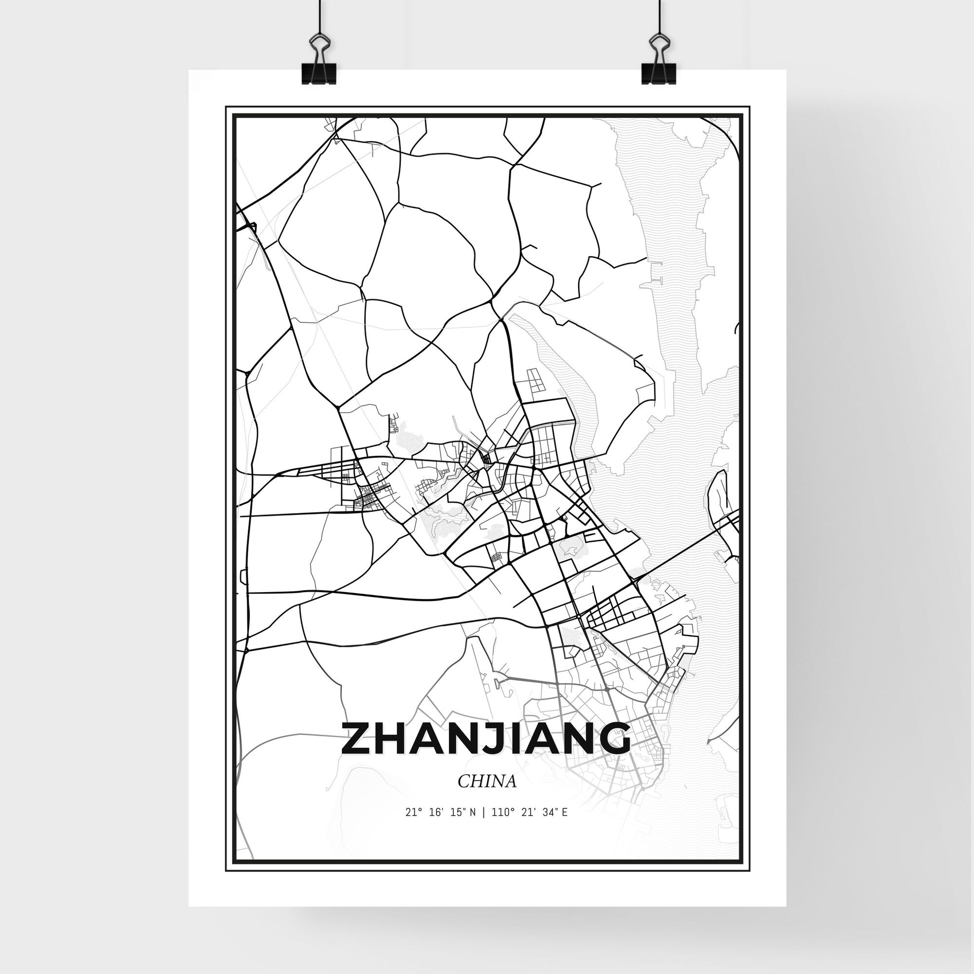 Zhanjiang China - Premium City Map Poster