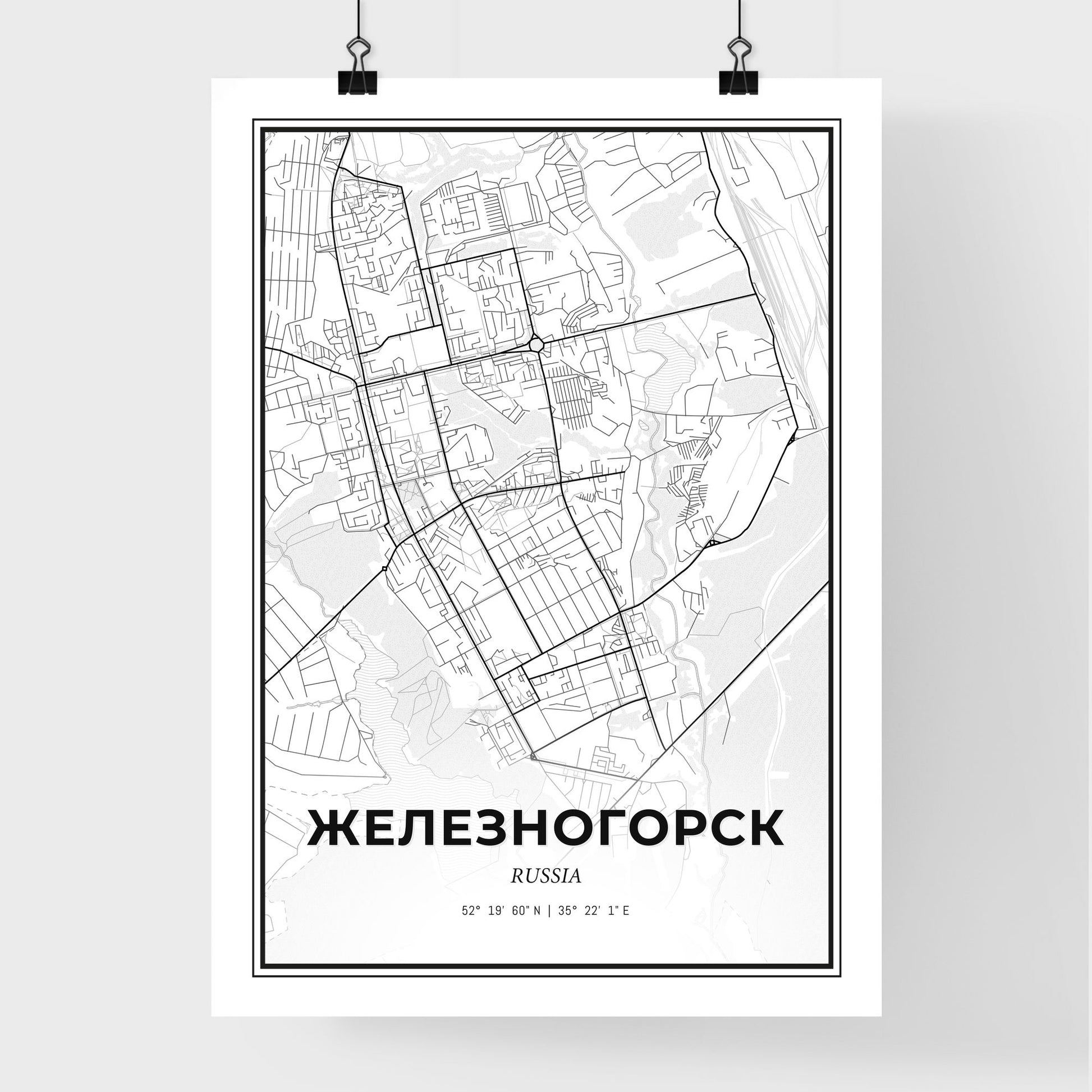 Zheleznogorsk Russia - Premium City Map Poster