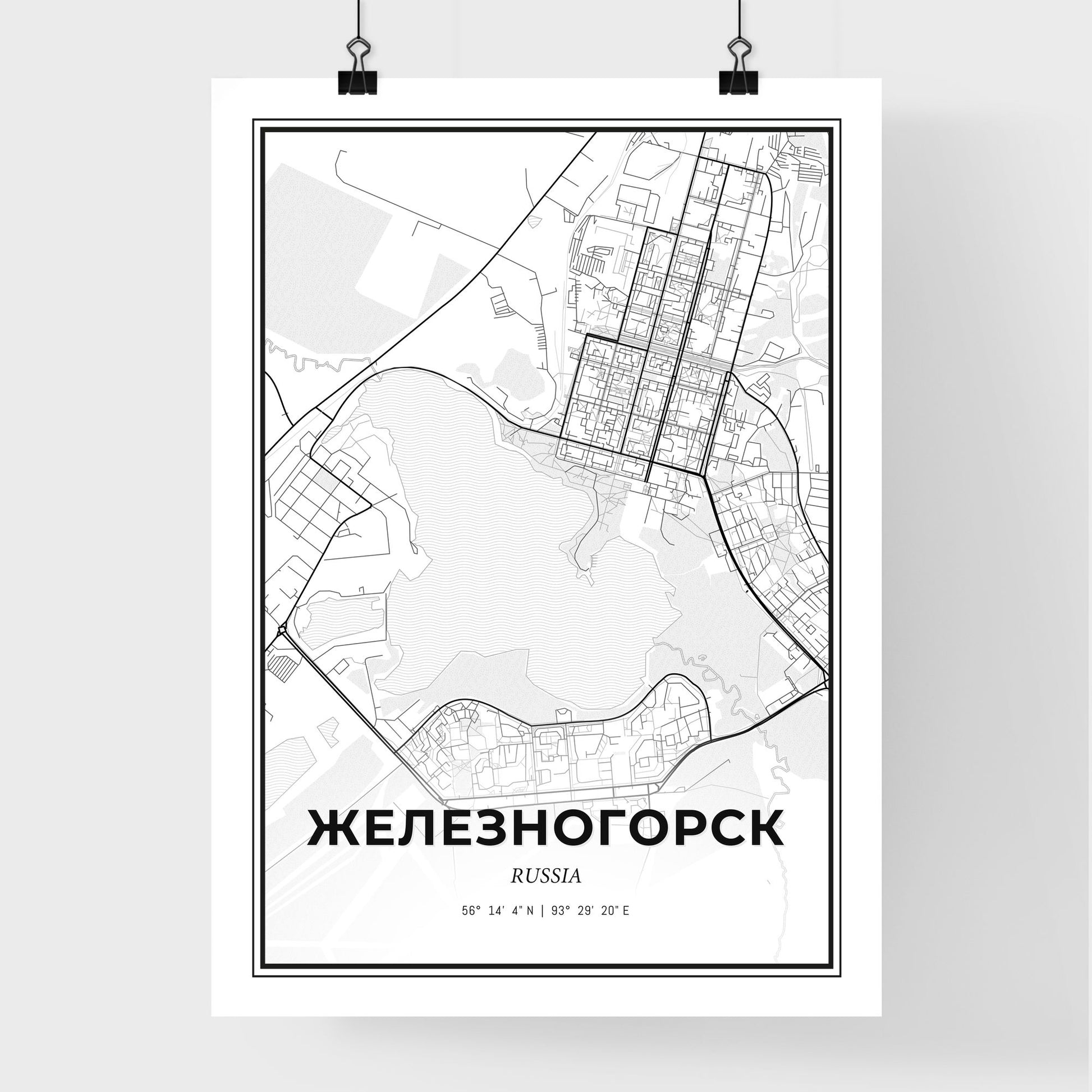 Zheleznogorsk Russia - Premium City Map Poster