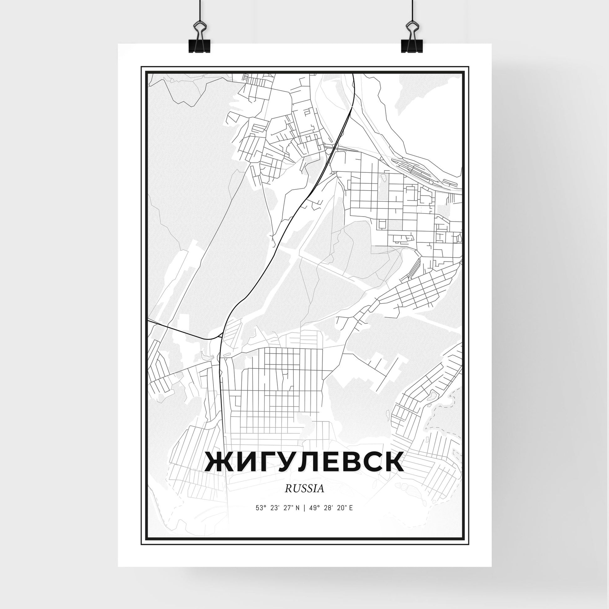 Zhigulyovsk Russia - Premium City Map Poster