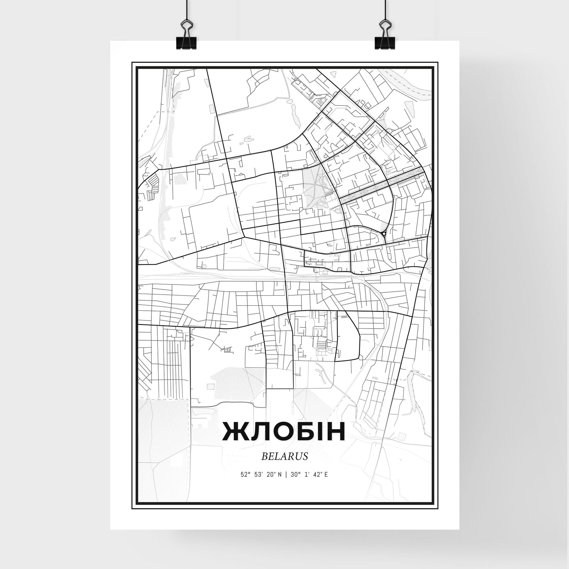 Zhlobin Belarus - Premium City Map Poster