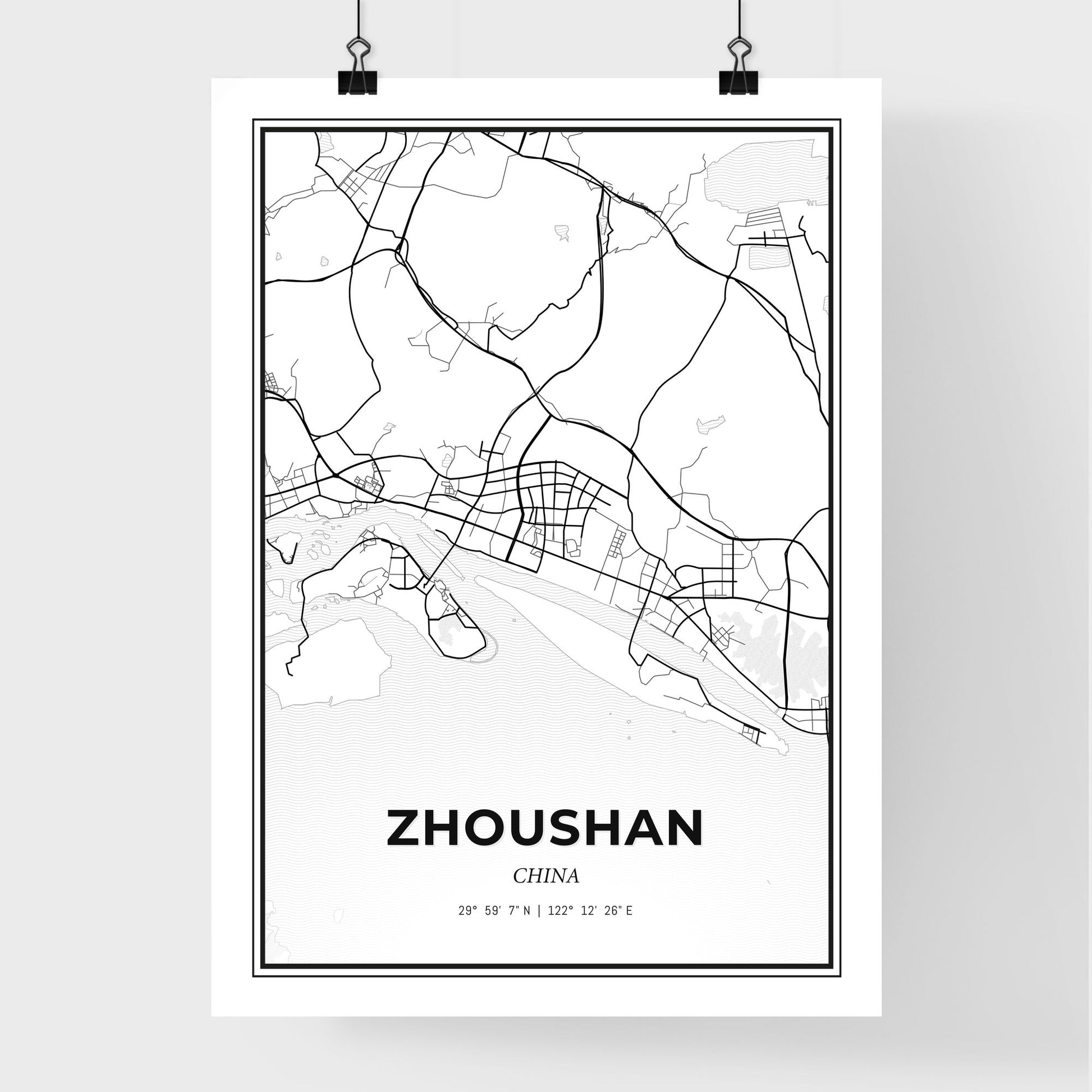 Zhoushan China - Premium City Map Poster