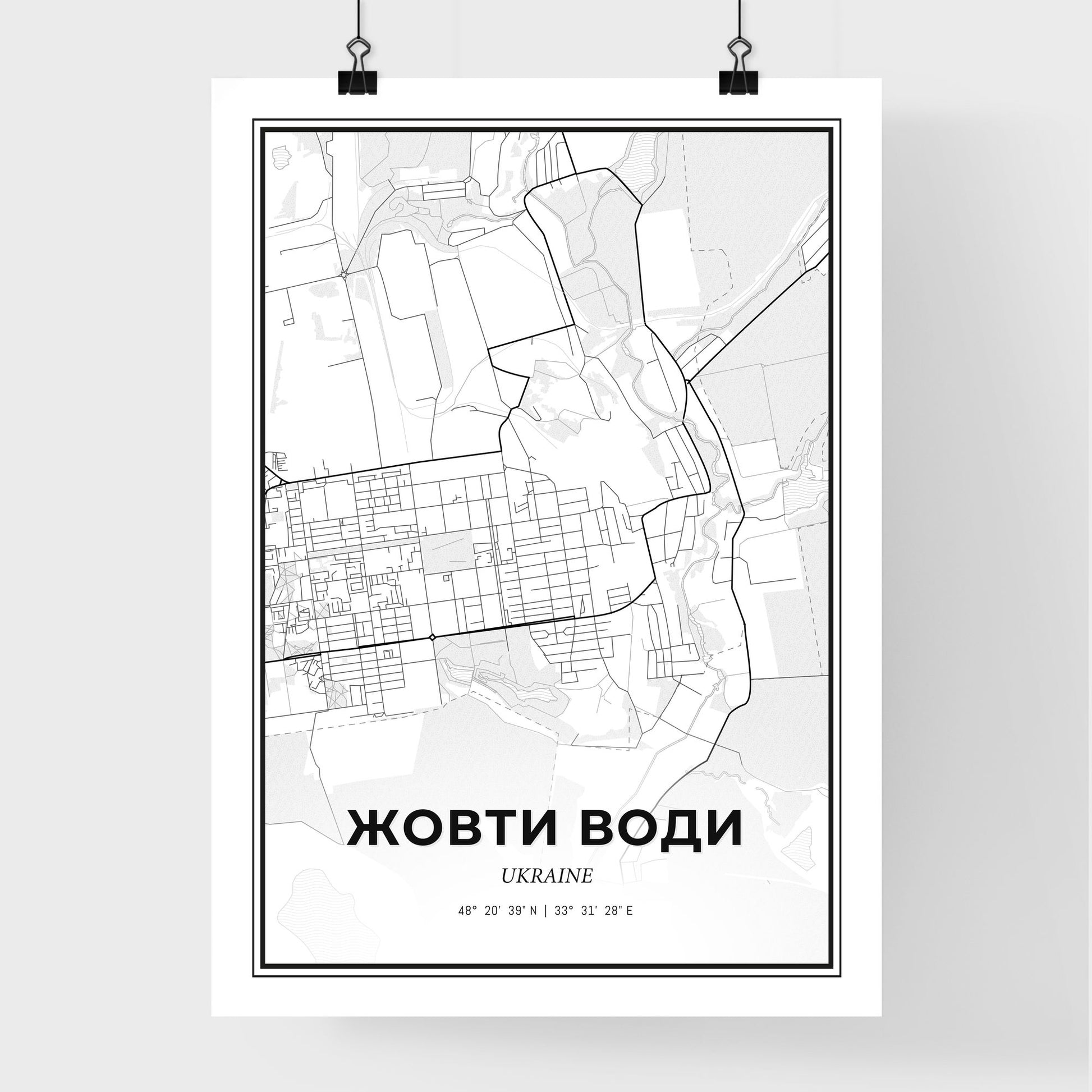 Zhovti Vody Ukraine - Premium City Map Poster