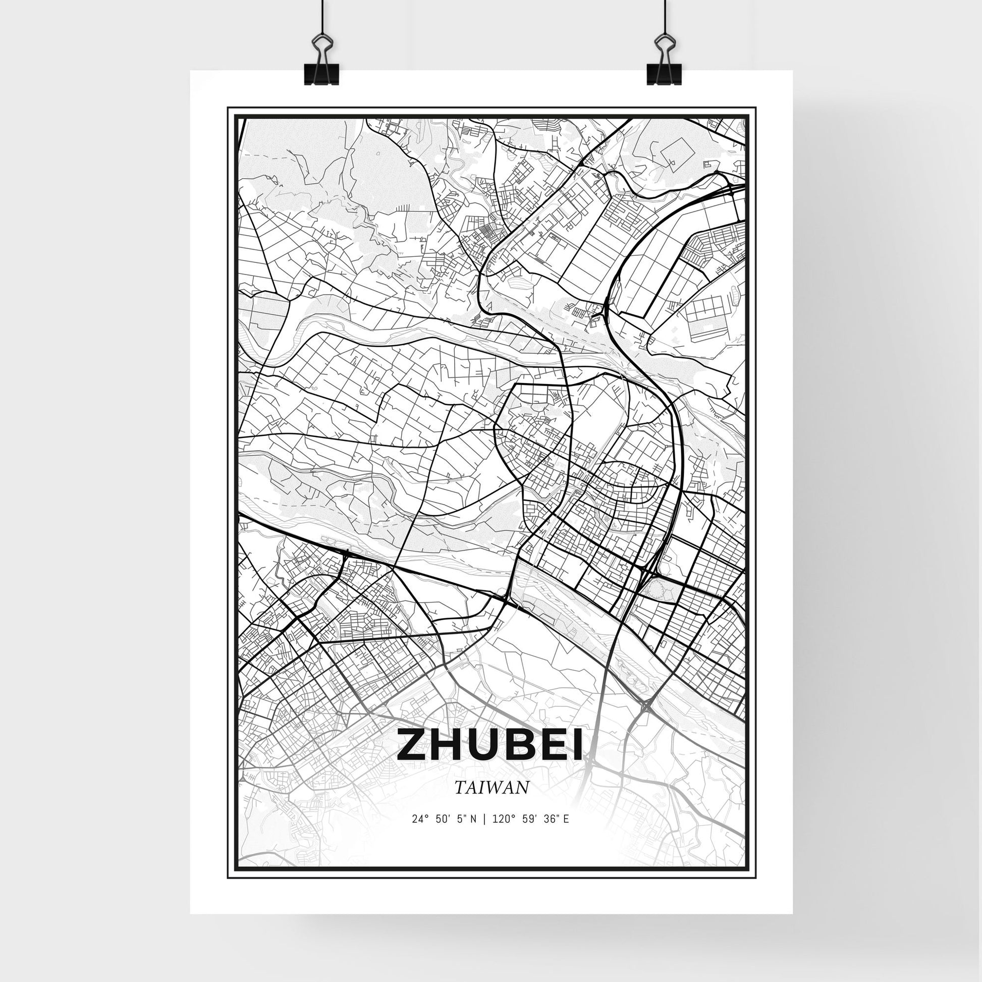 Zhubei Taiwan - Premium City Map Poster