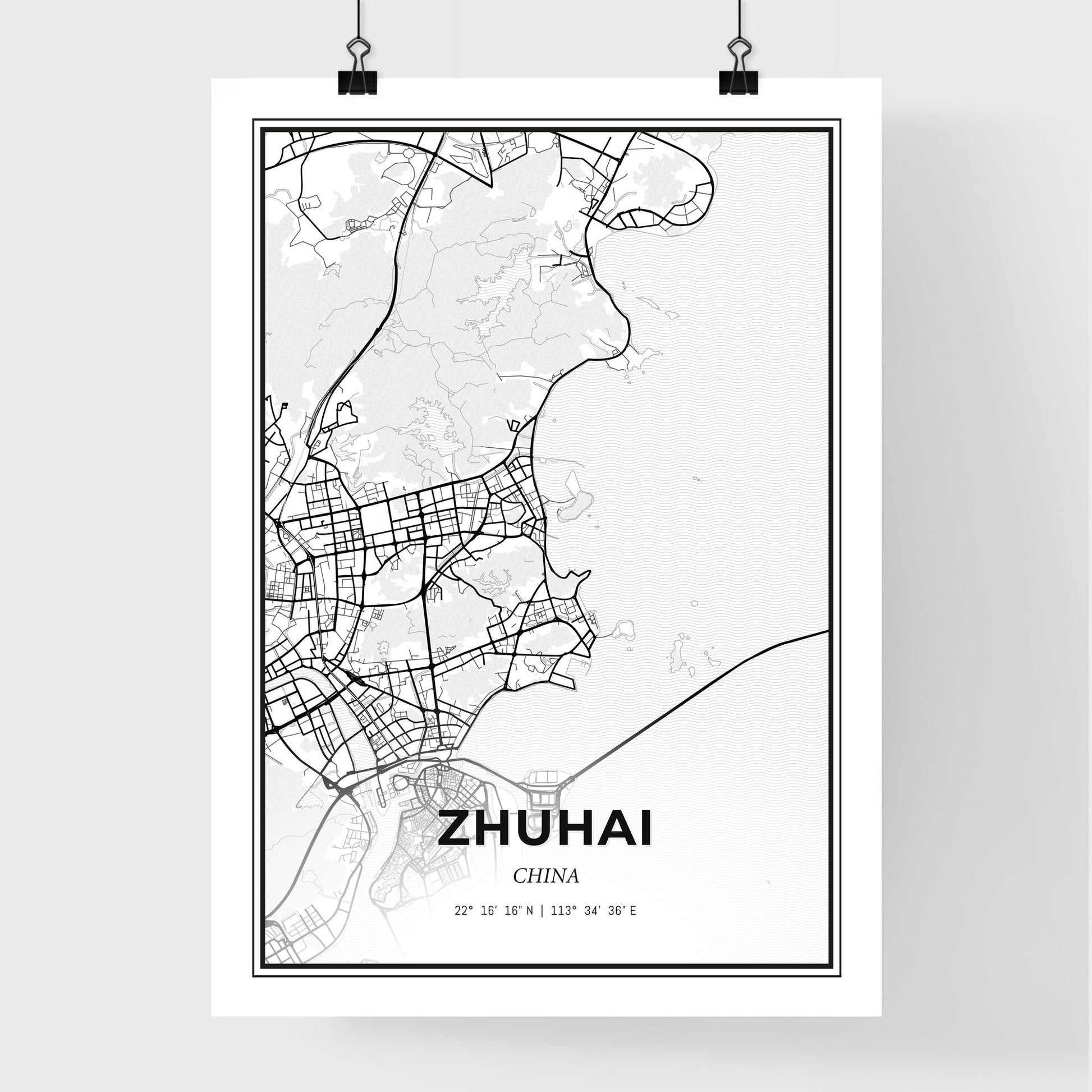 Zhuhai China - Premium City Map Poster