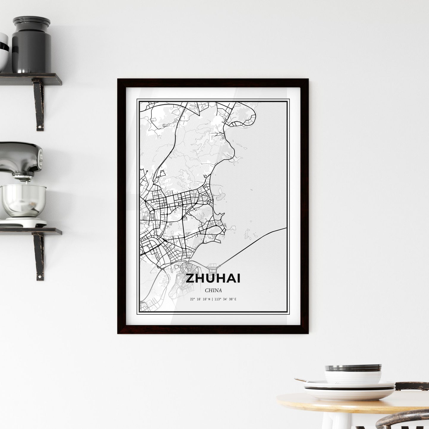 Zhuhai China - Minimal City Map