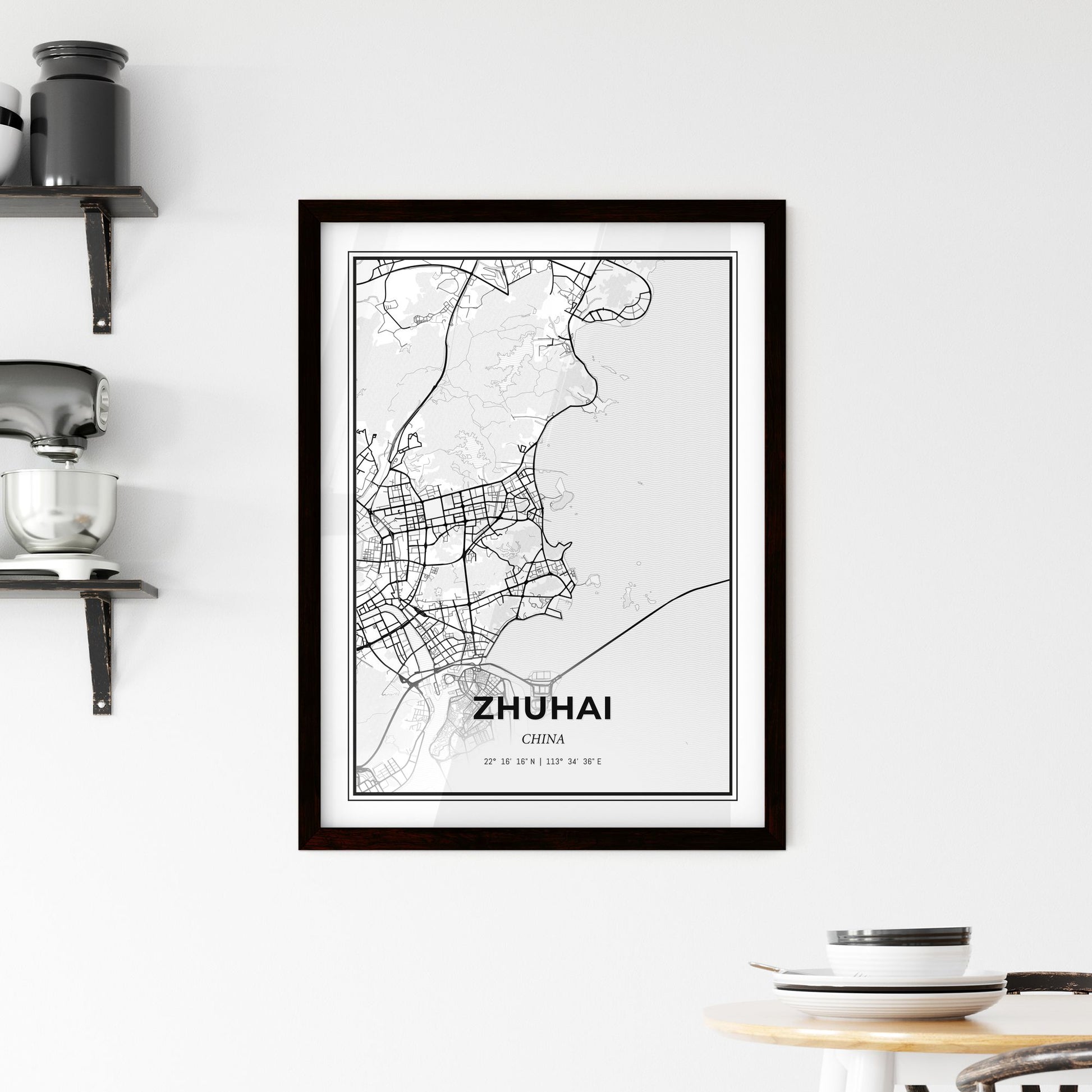 Zhuhai China - Minimal City Map