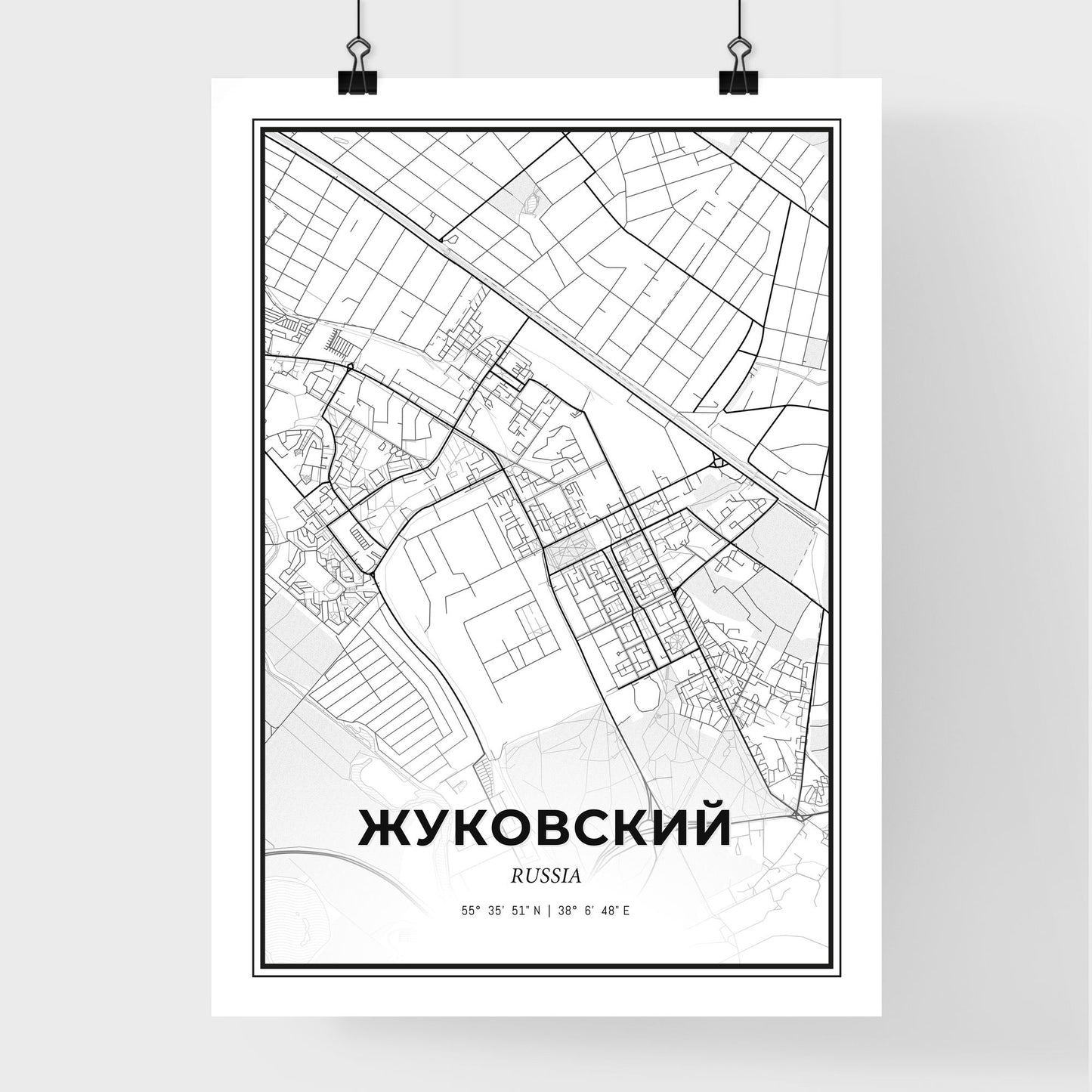 Zhukovsky Russia - Premium City Map Poster