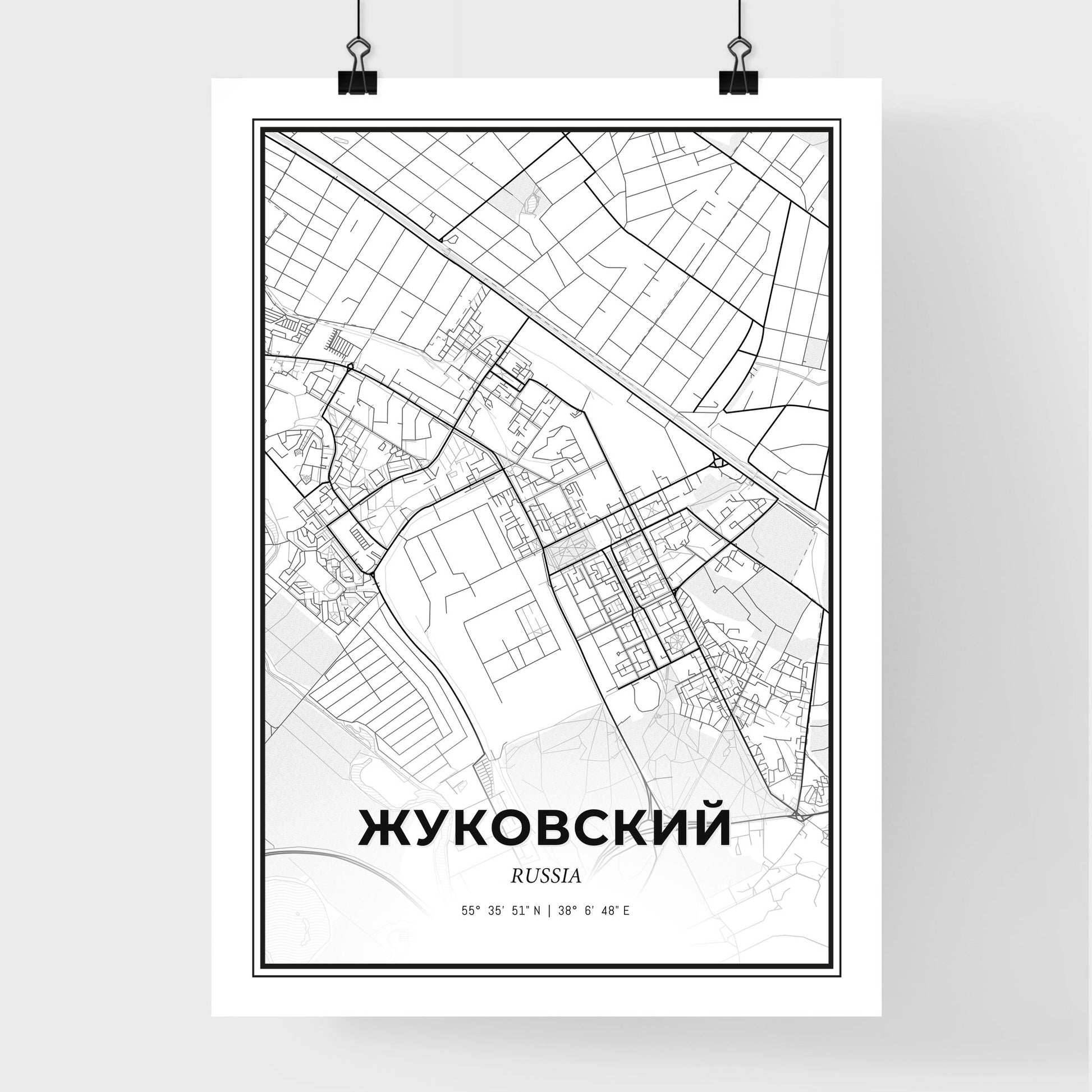 Zhukovsky Russia - Premium City Map Poster