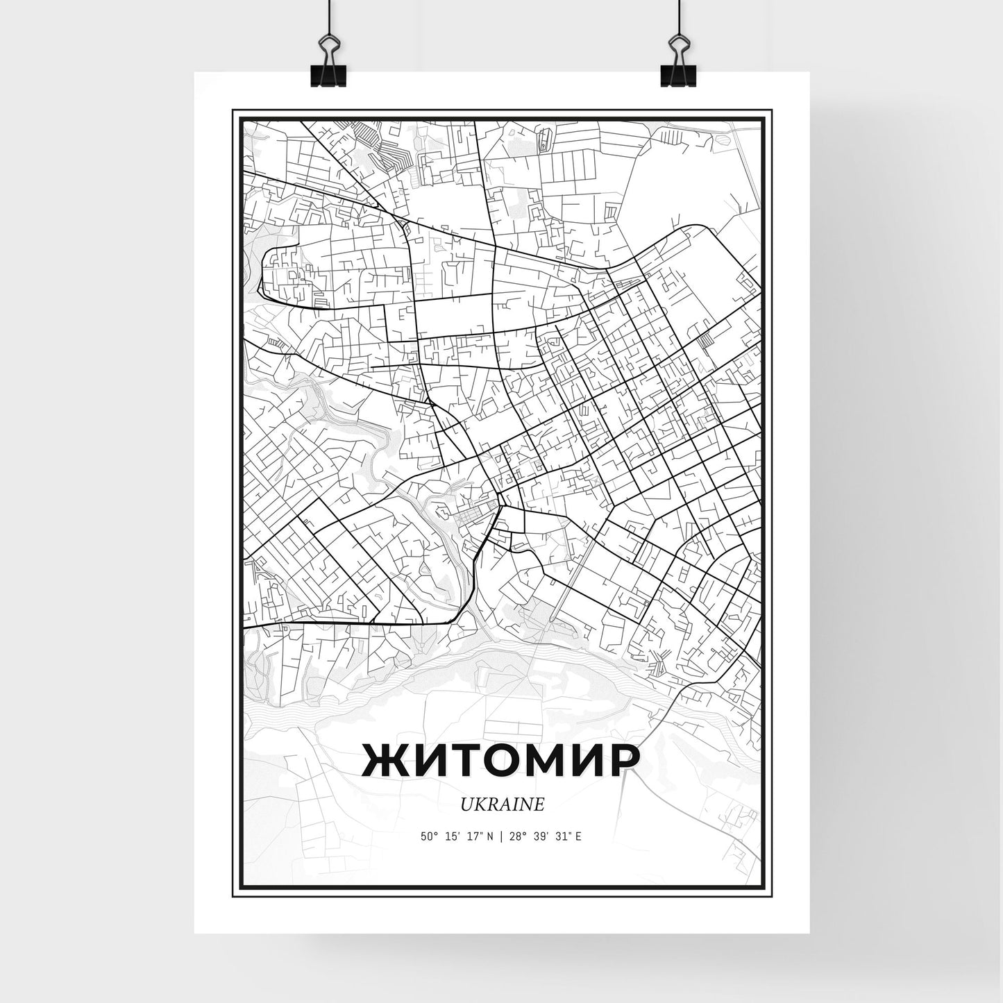 Zhytomyr Ukraine - Premium City Map Poster