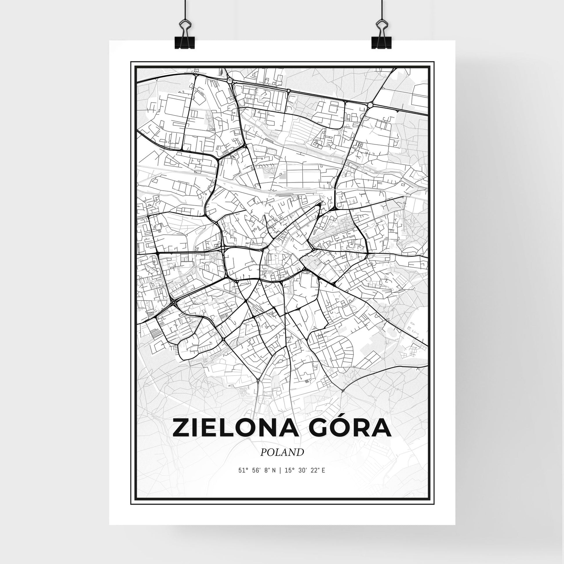 Zielona Góra Poland - Premium City Map Poster