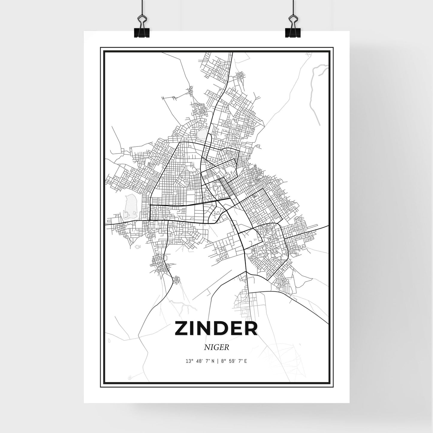 Zinder Niger - Premium City Map Poster