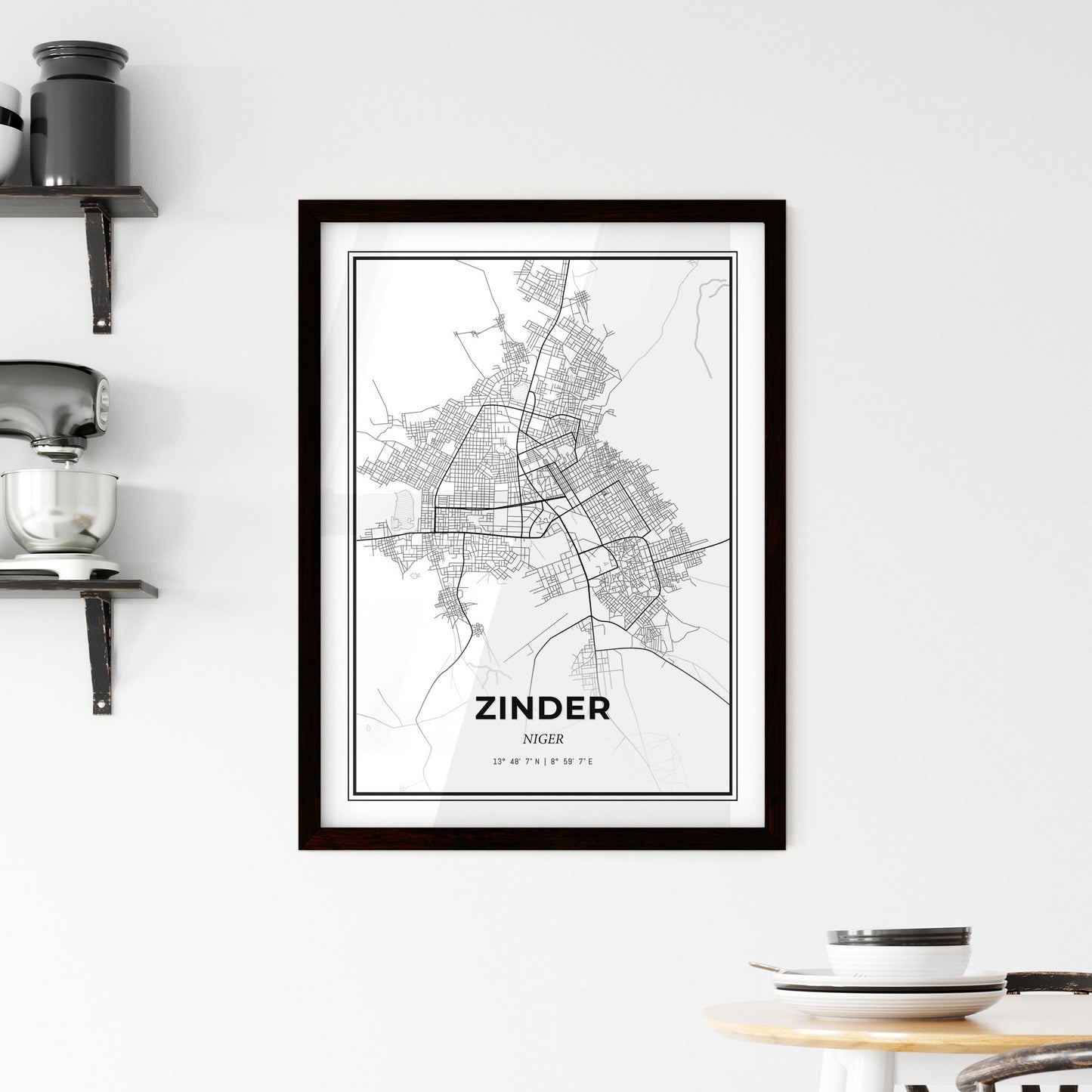 Zinder Niger - Minimal City Map