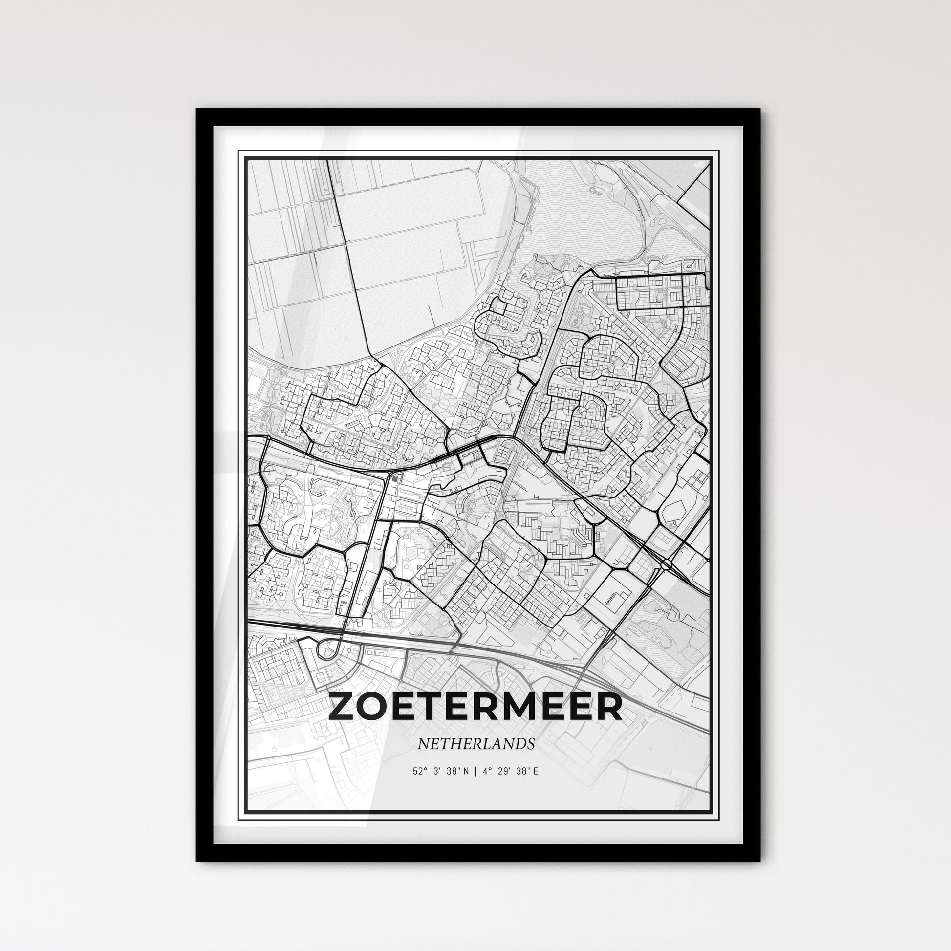  Zoetermeer Netherlands - Scandinavian Style City Map for Modern Home Decor